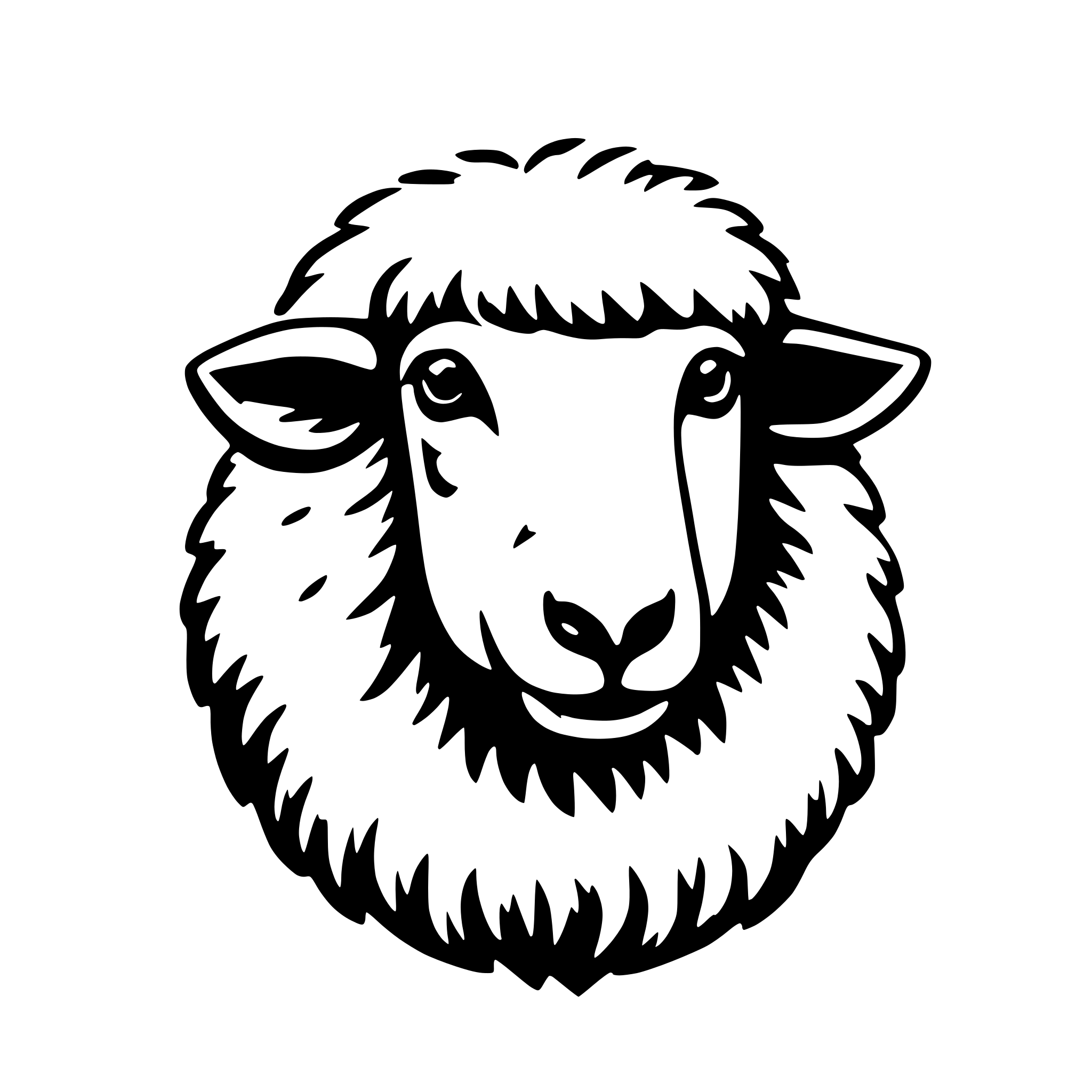 AI-generated SVG of 'fluffy sheep head'