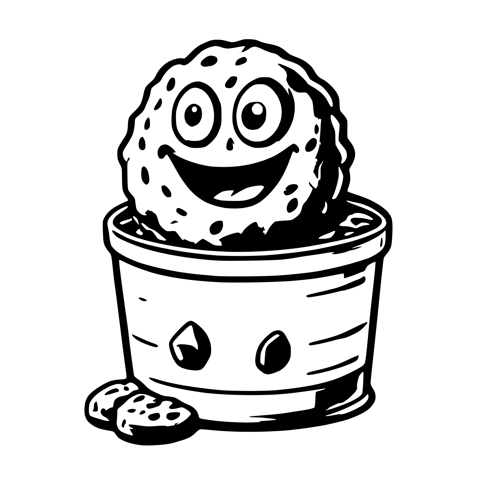 AI-generated SVG of a Cookie Monster from the garbage can