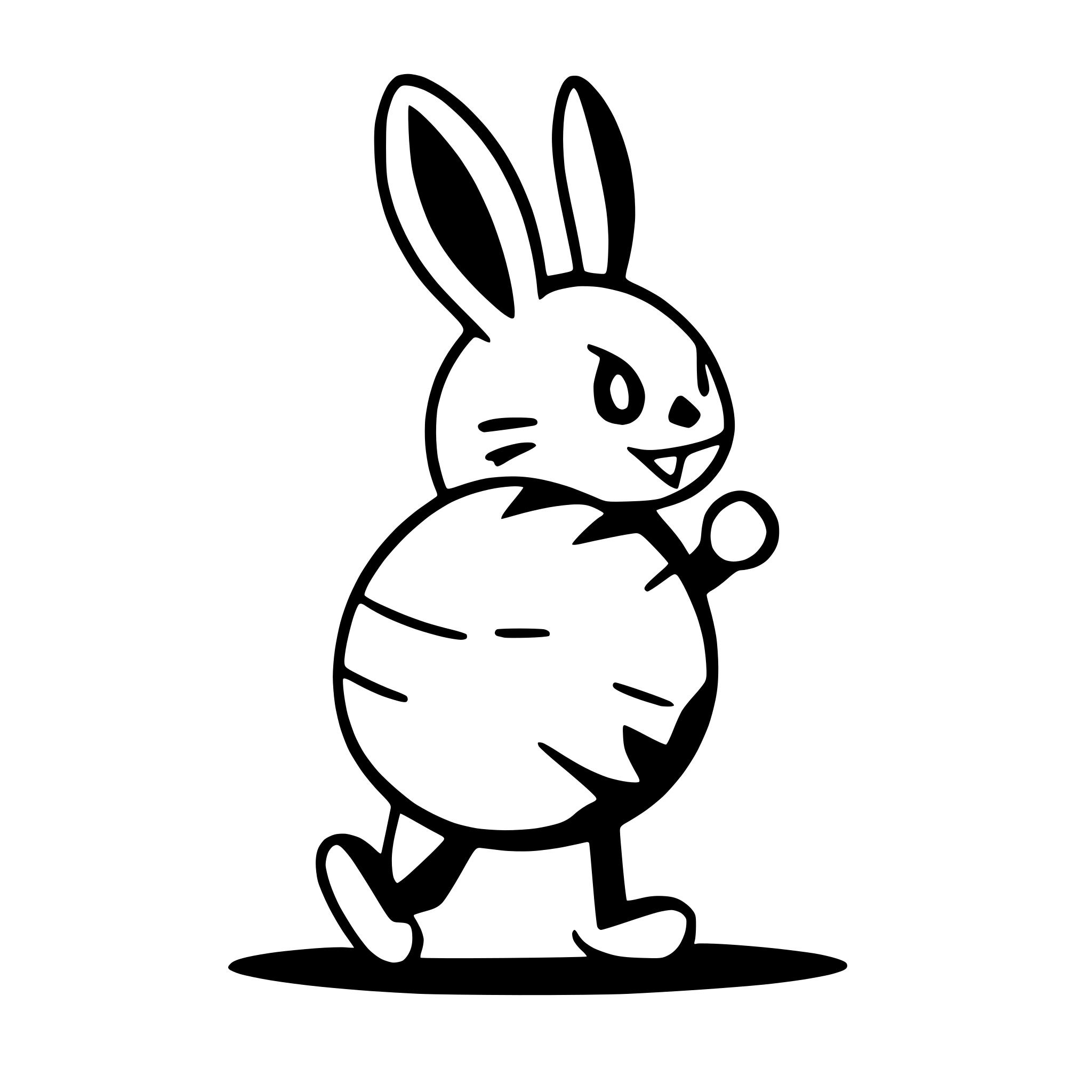 AI-generated SVG of a show bunny jumping over an easter egg