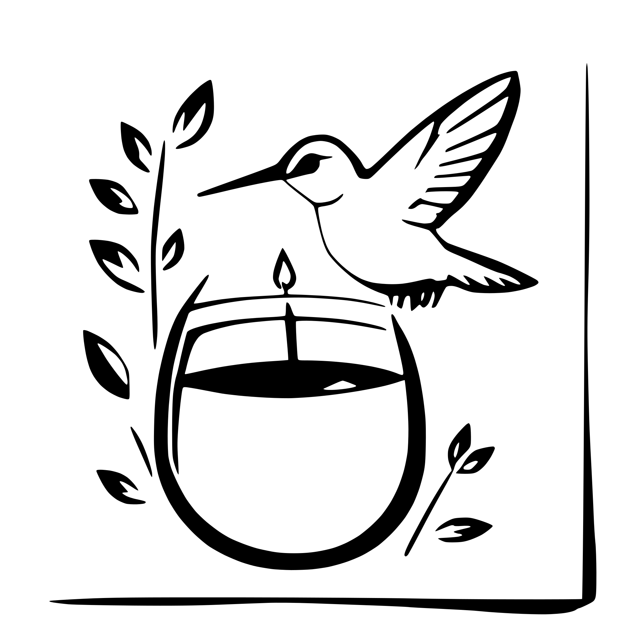 AI-generated SVG of a hummingbird feeding on flowers