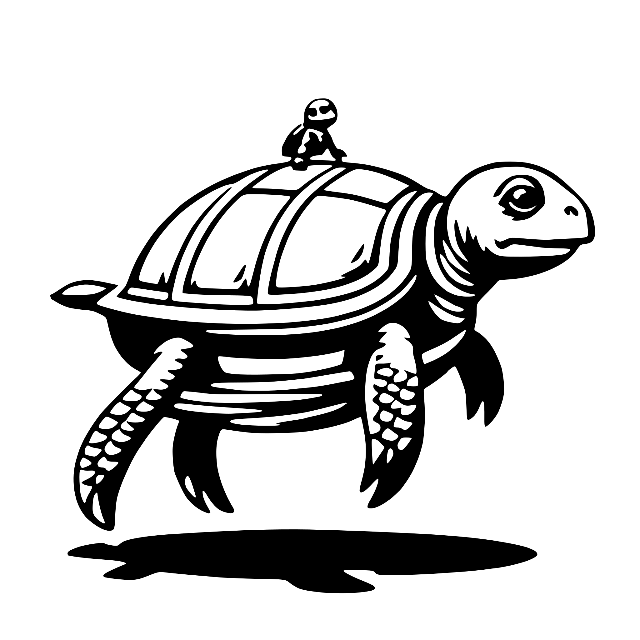 AI-generated SVG of a turtle with jetpack