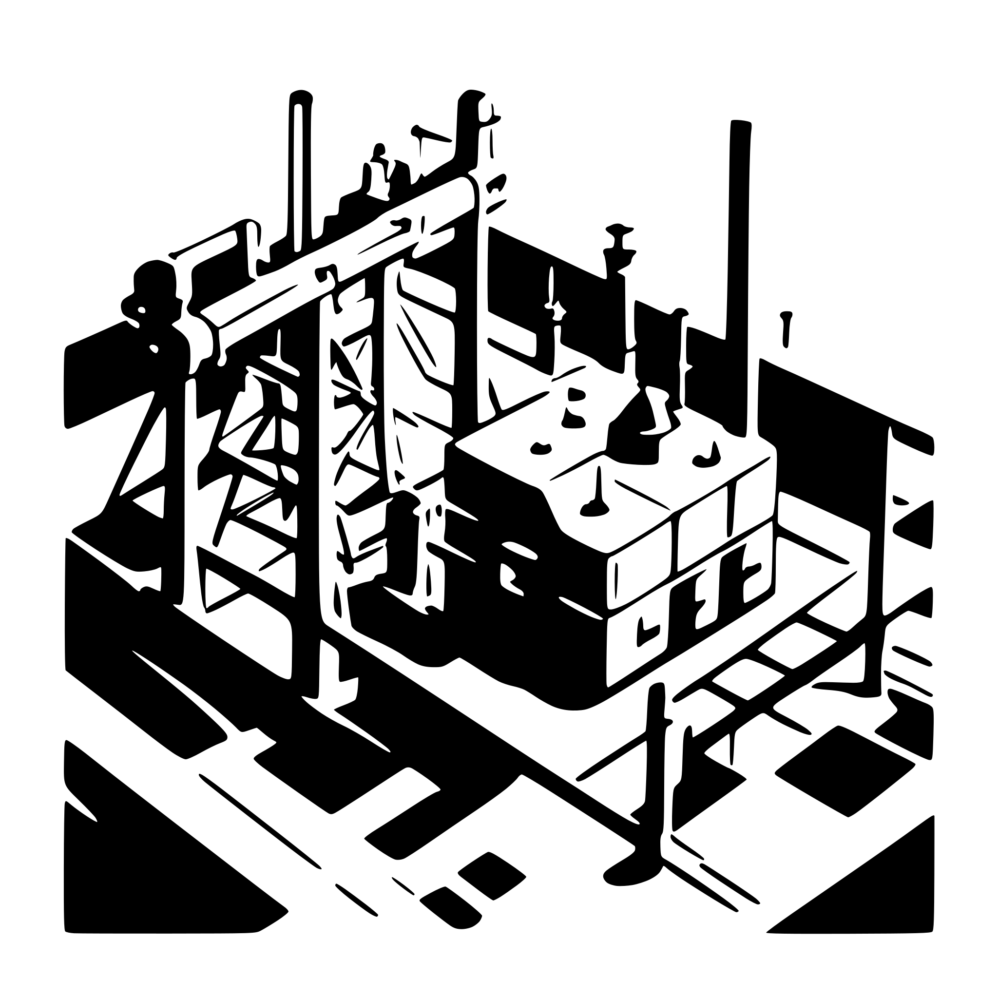 AI-generated SVG of a top view of a energy distribution substation