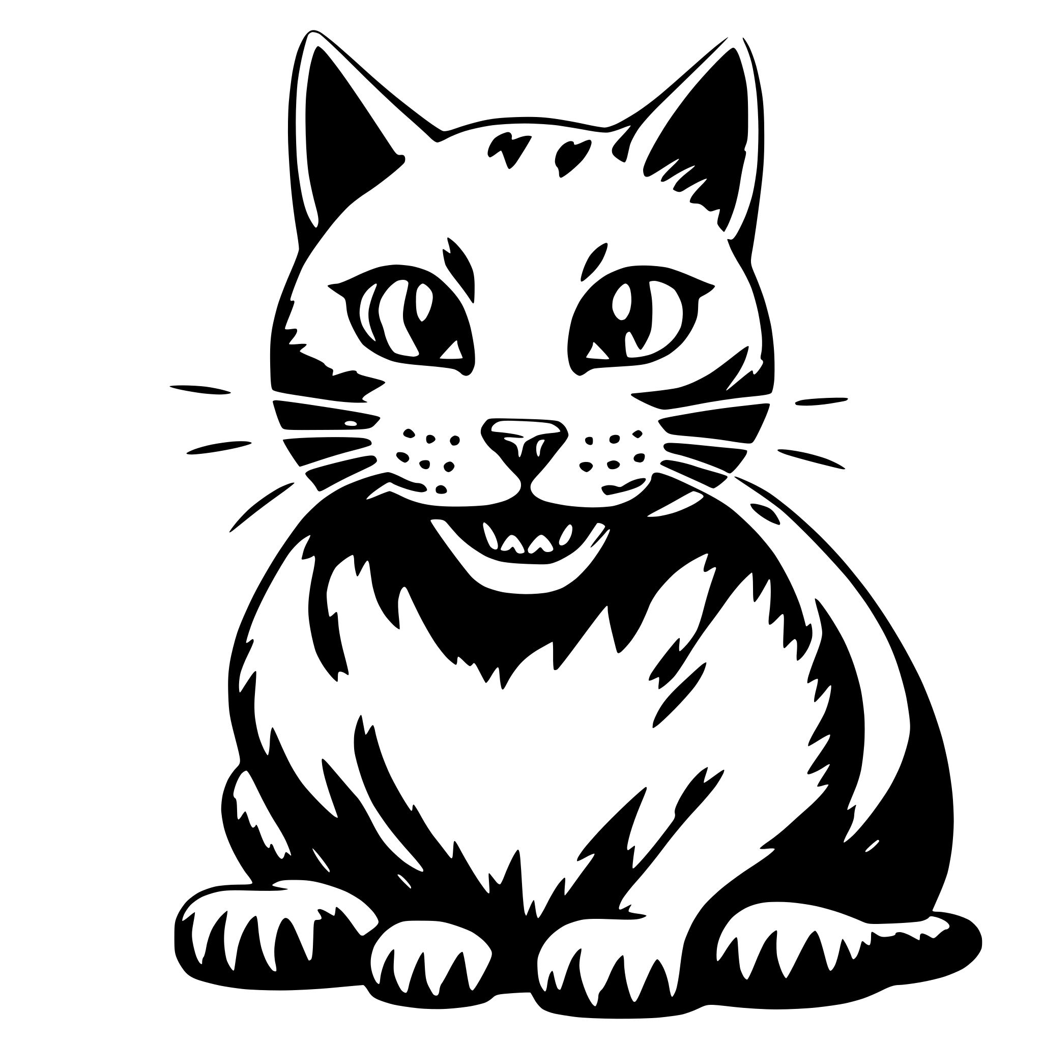AI-generated SVG of a a vector of a cat's fangs, no head