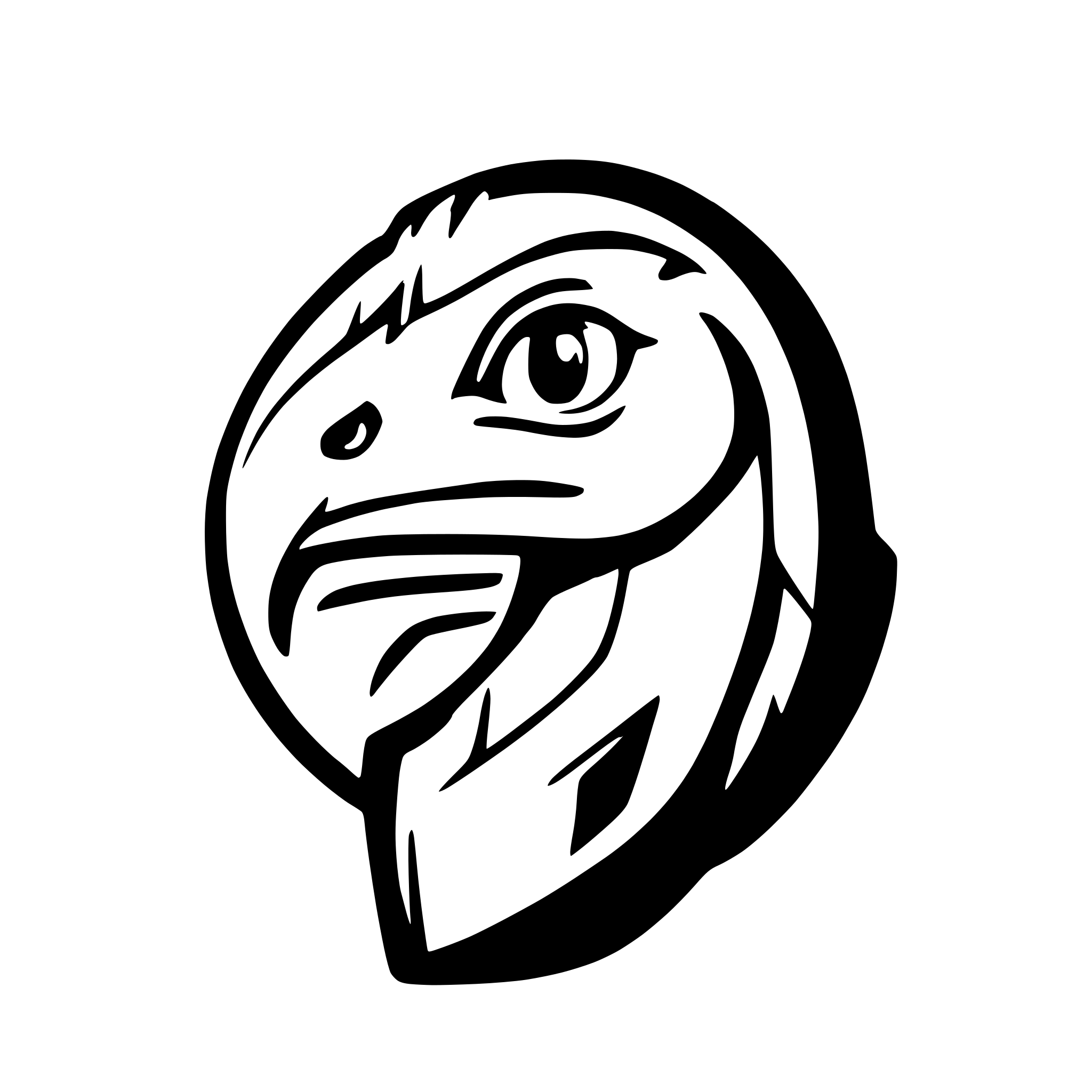 AI-generated SVG of 'Head Falcon Dinosaur'