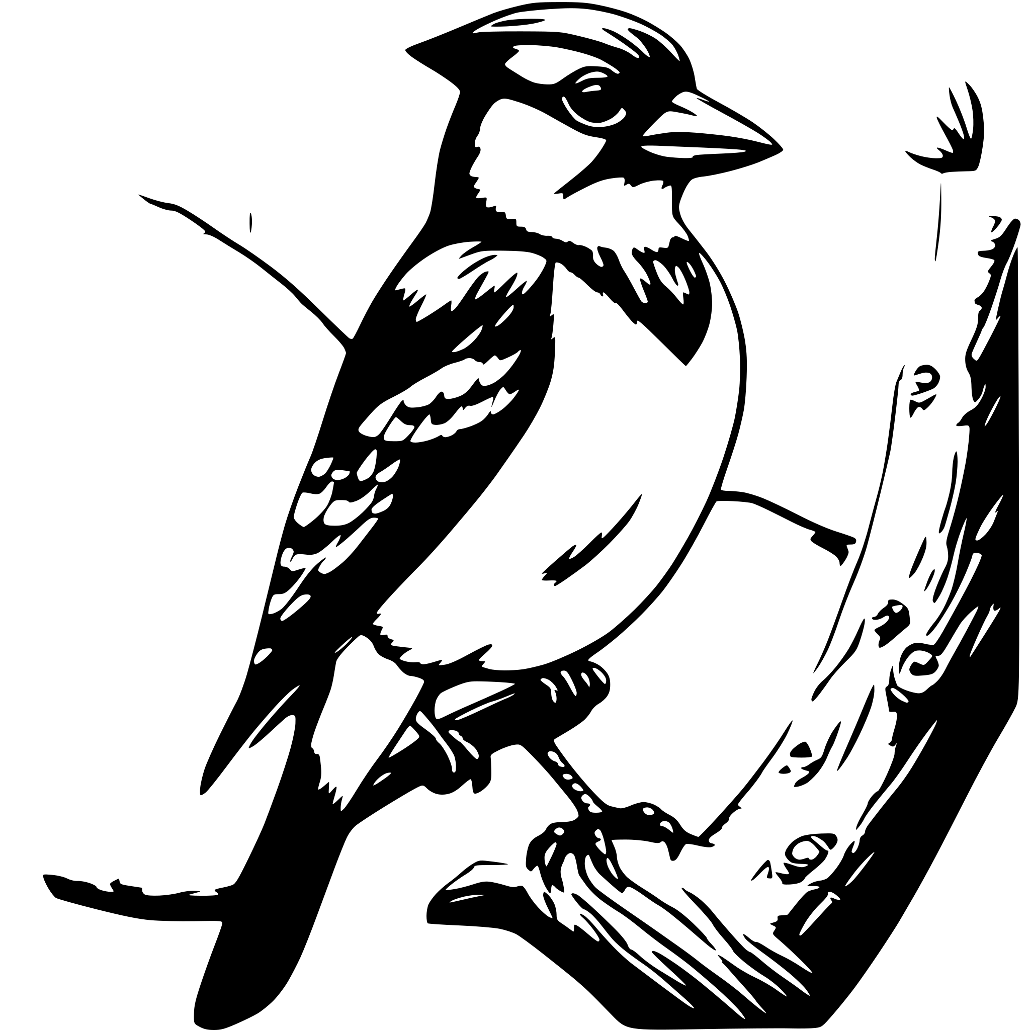AI-generated SVG of 'blue jay bird in a tree'