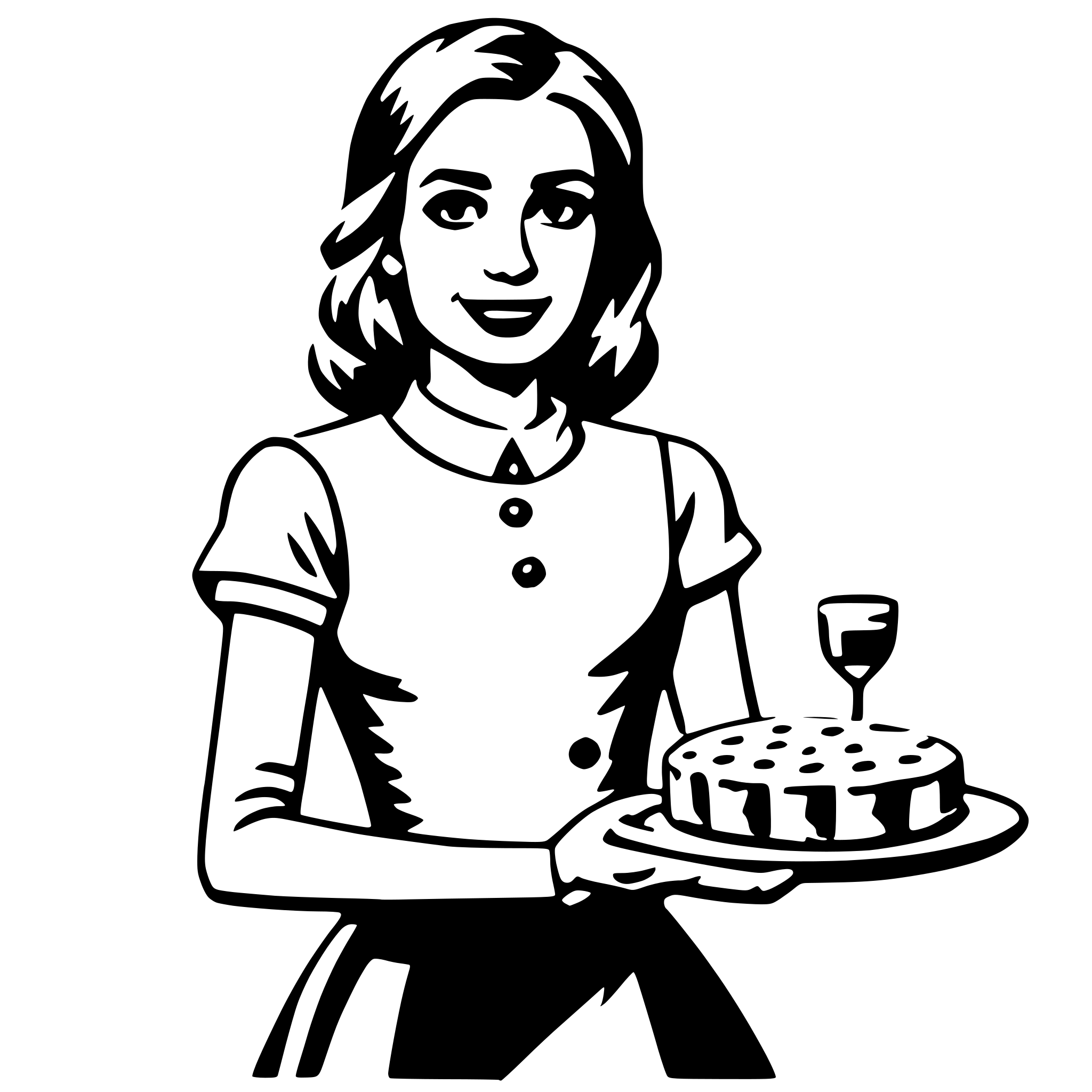 AI-generated SVG of a waitress