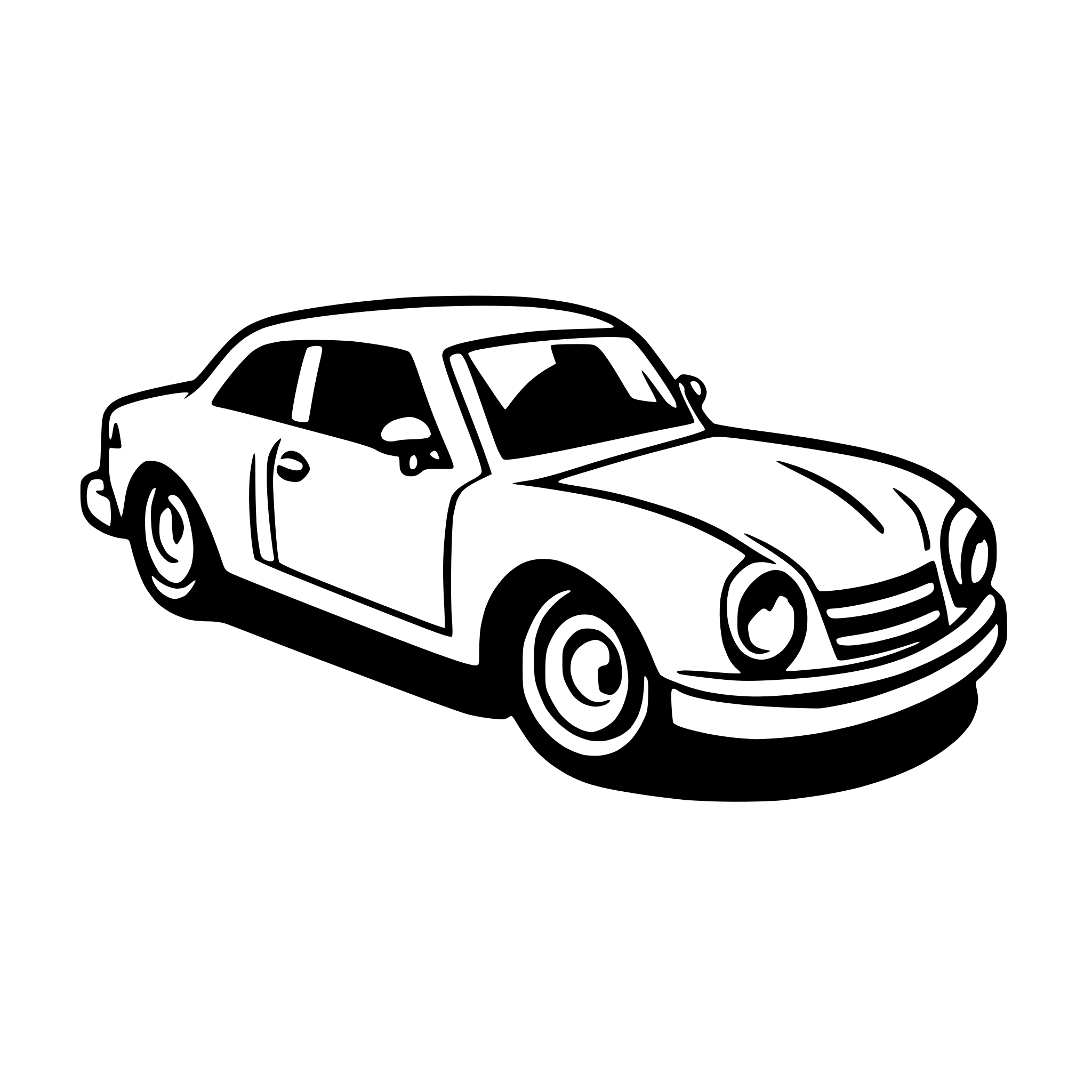 AI-generated SVG of a a side view of a car
