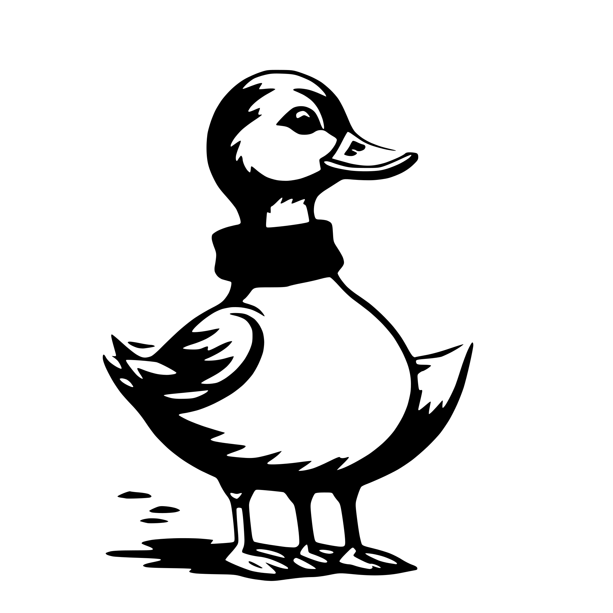 AI-generated SVG of 'a duck with winter sweater'
