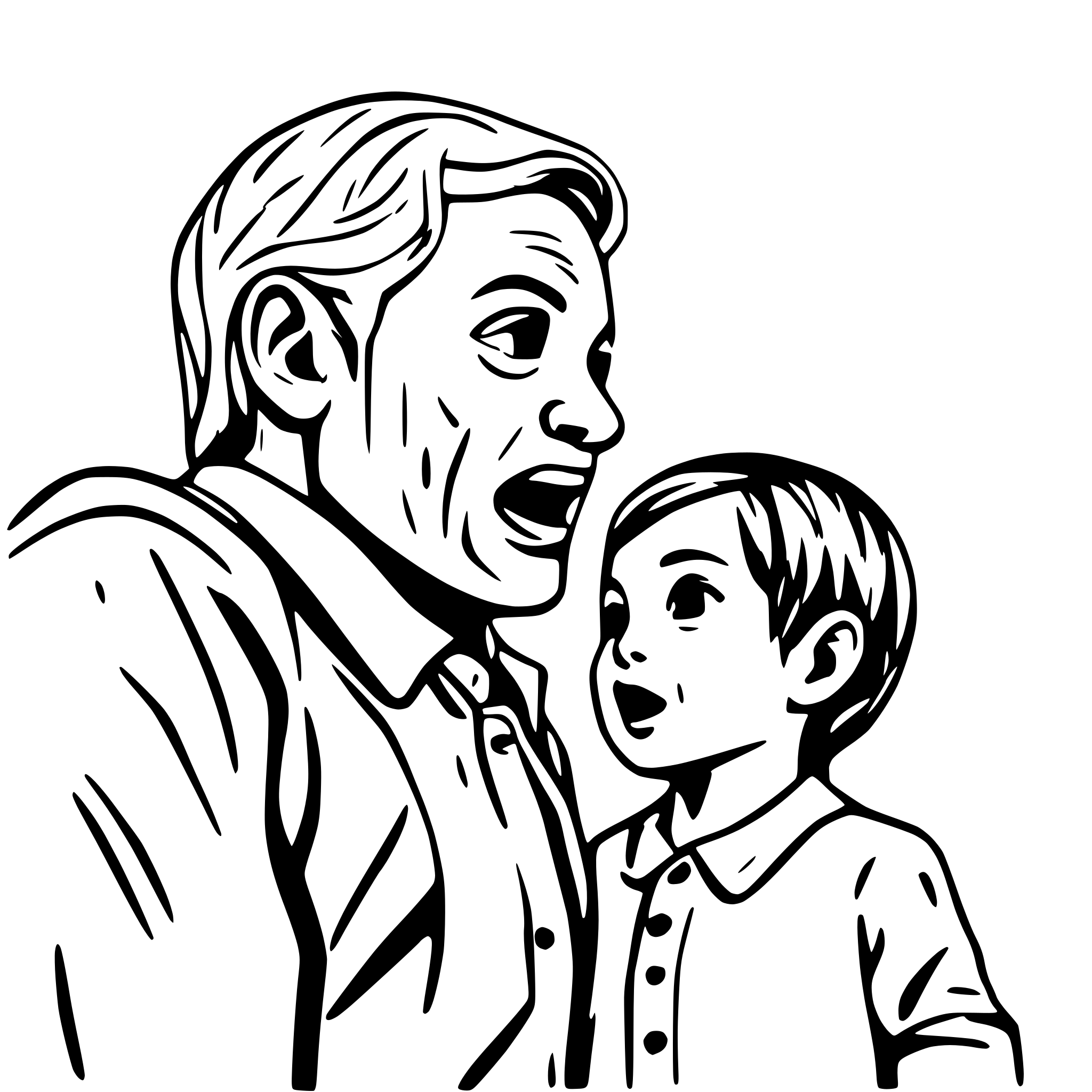 AI-generated SVG of a father shouting at his kid
