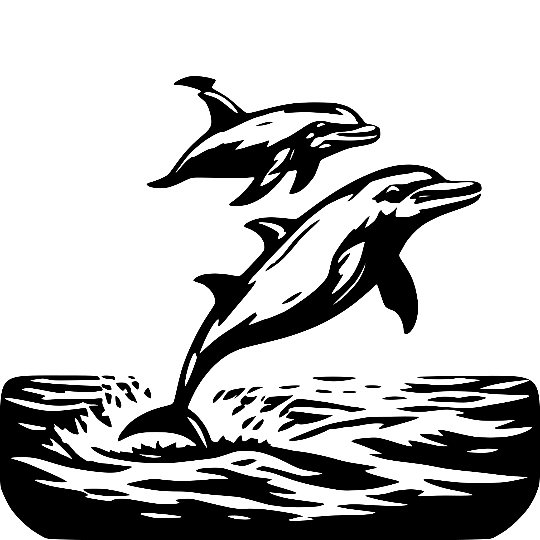 AI-generated SVG of a A dolphin leaping out of the ocean