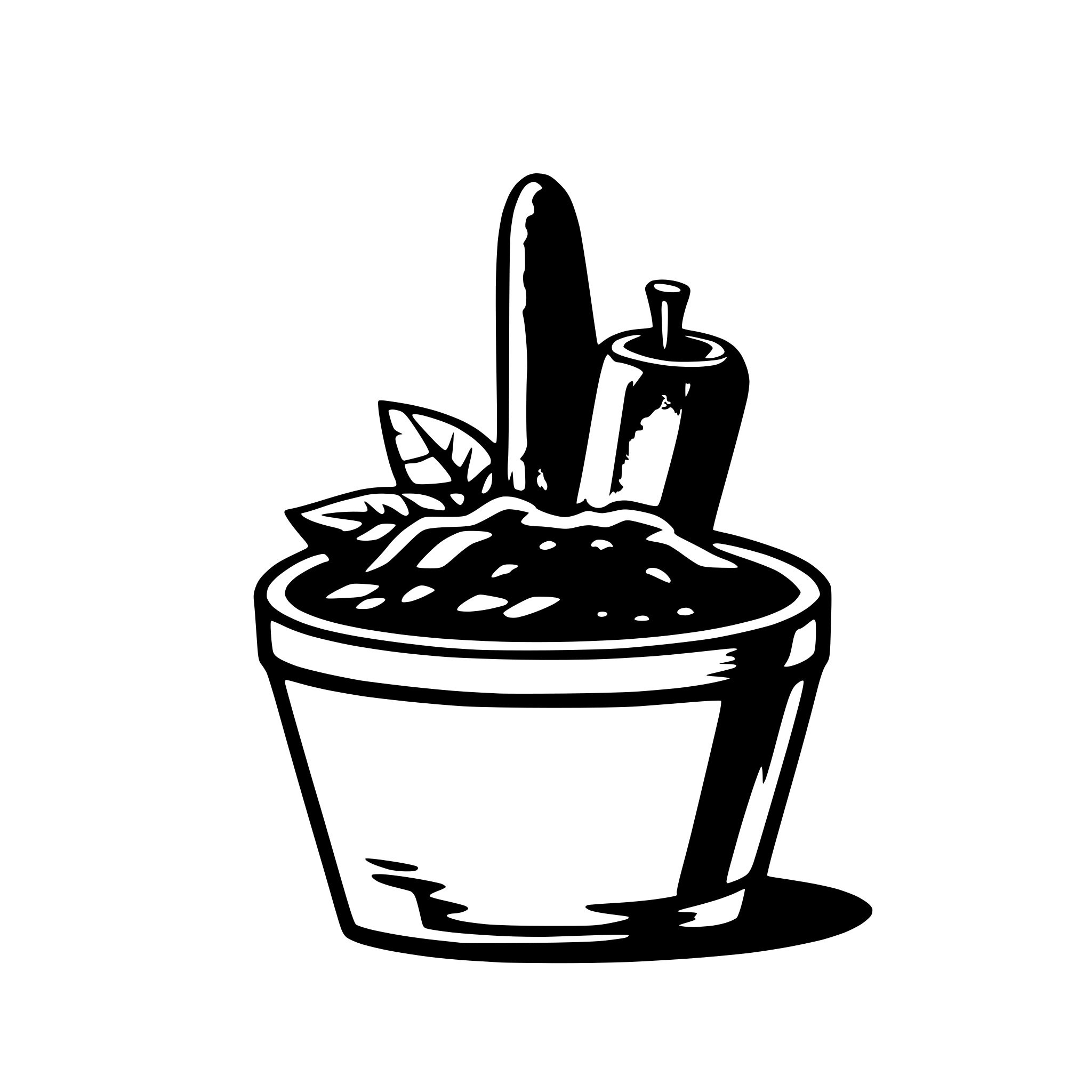 AI-generated SVG of 'Una salsa mexicana en un botecito de barro, kawaii'