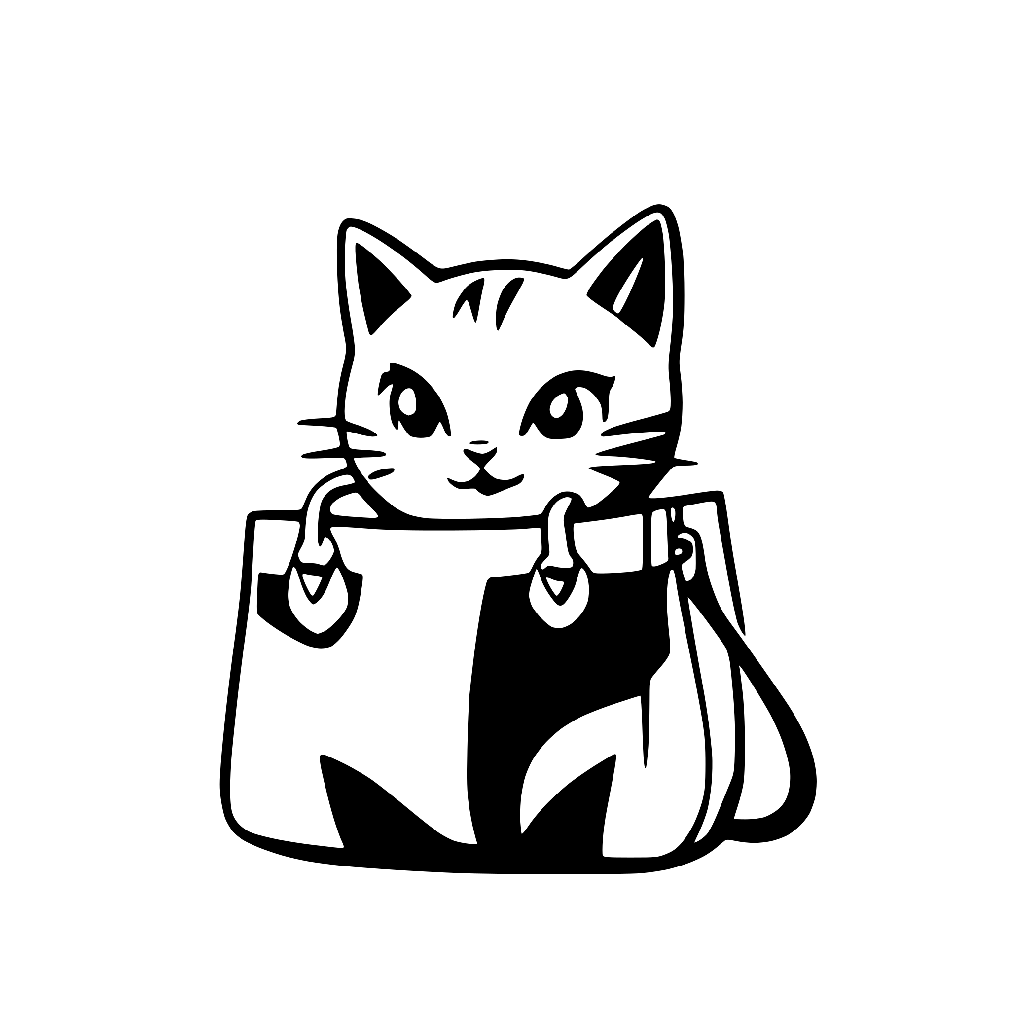 AI-generated SVG of a Cat on the bag