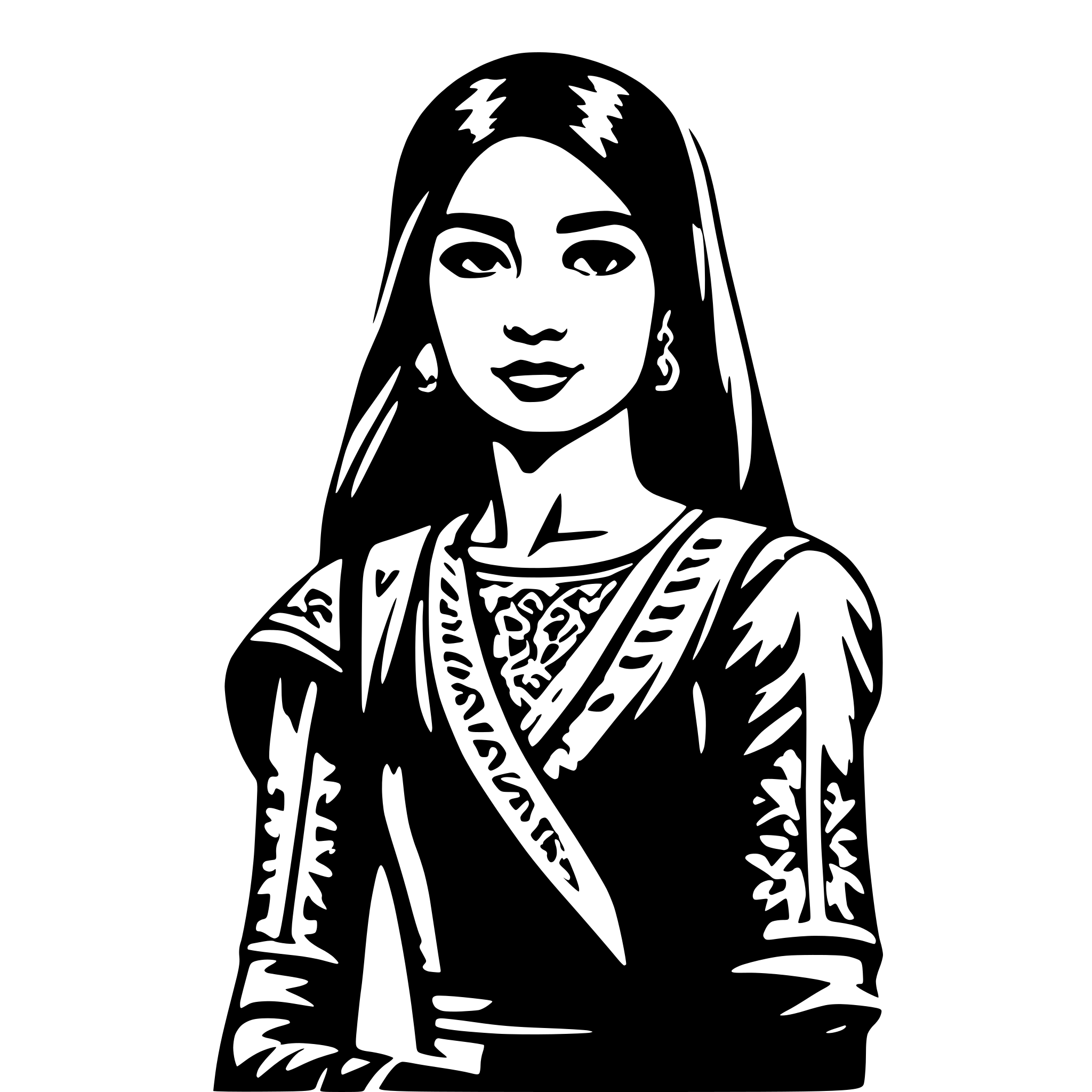 AI-generated SVG of 'girl Uzbek nationaly'