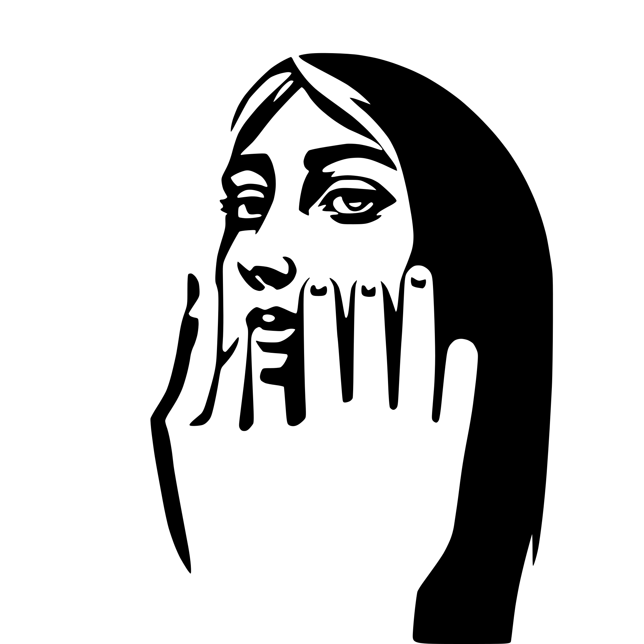 AI-generated SVG of 'finger touching face pictogram'