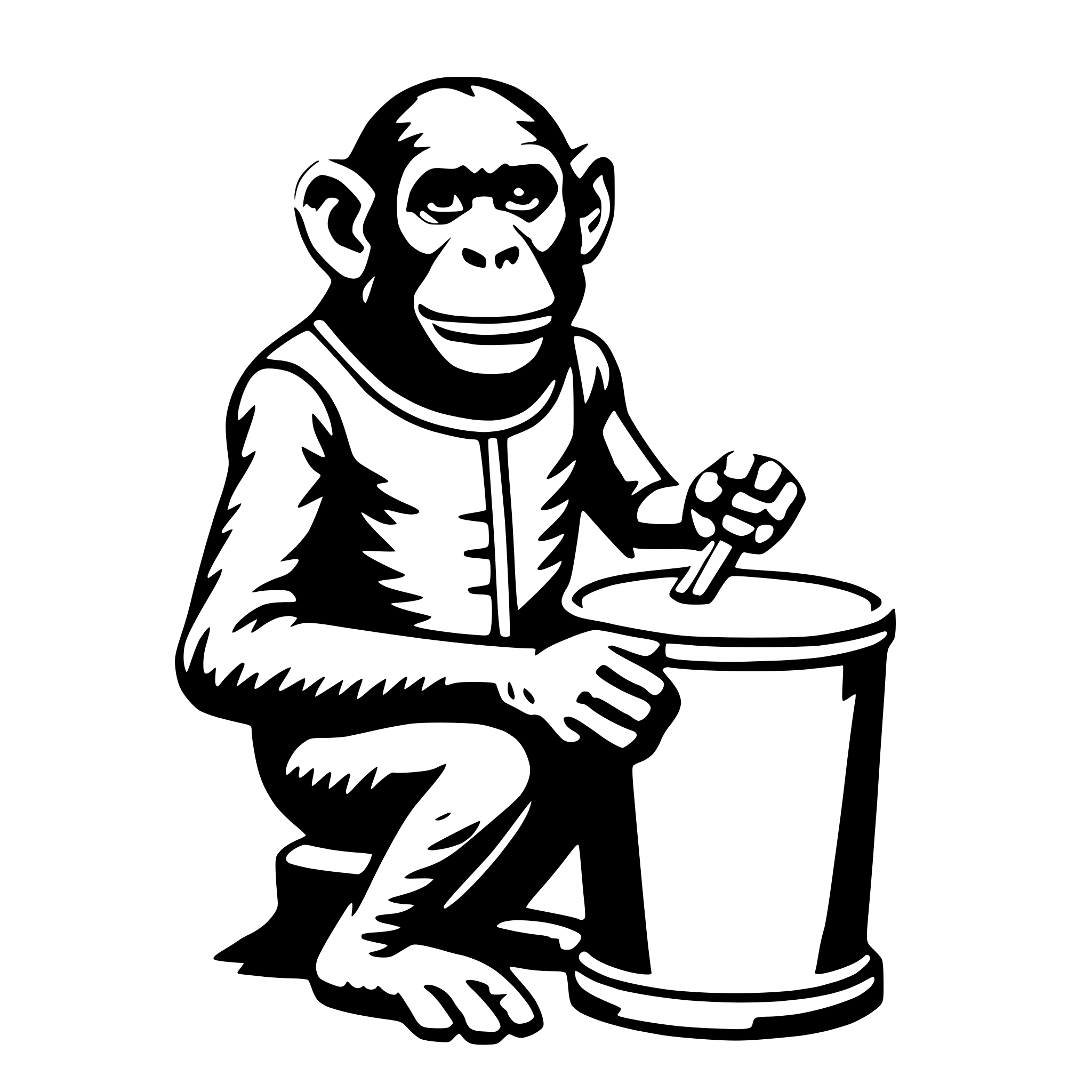 AI-generated SVG of a chimp with drum
