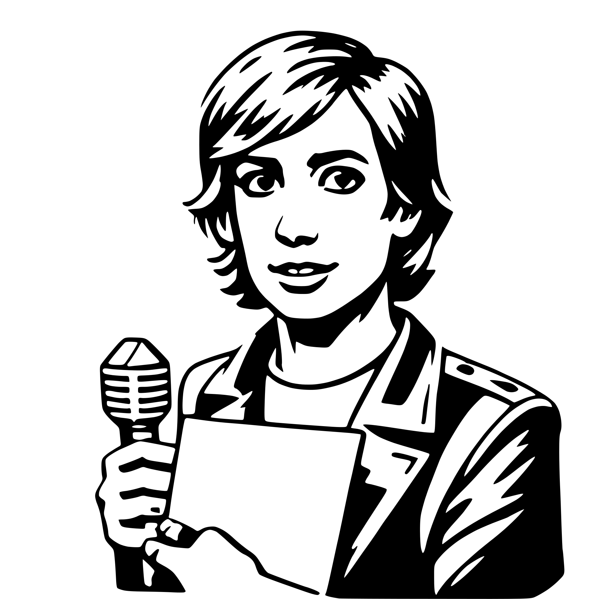 AI-generated SVG of a journalist