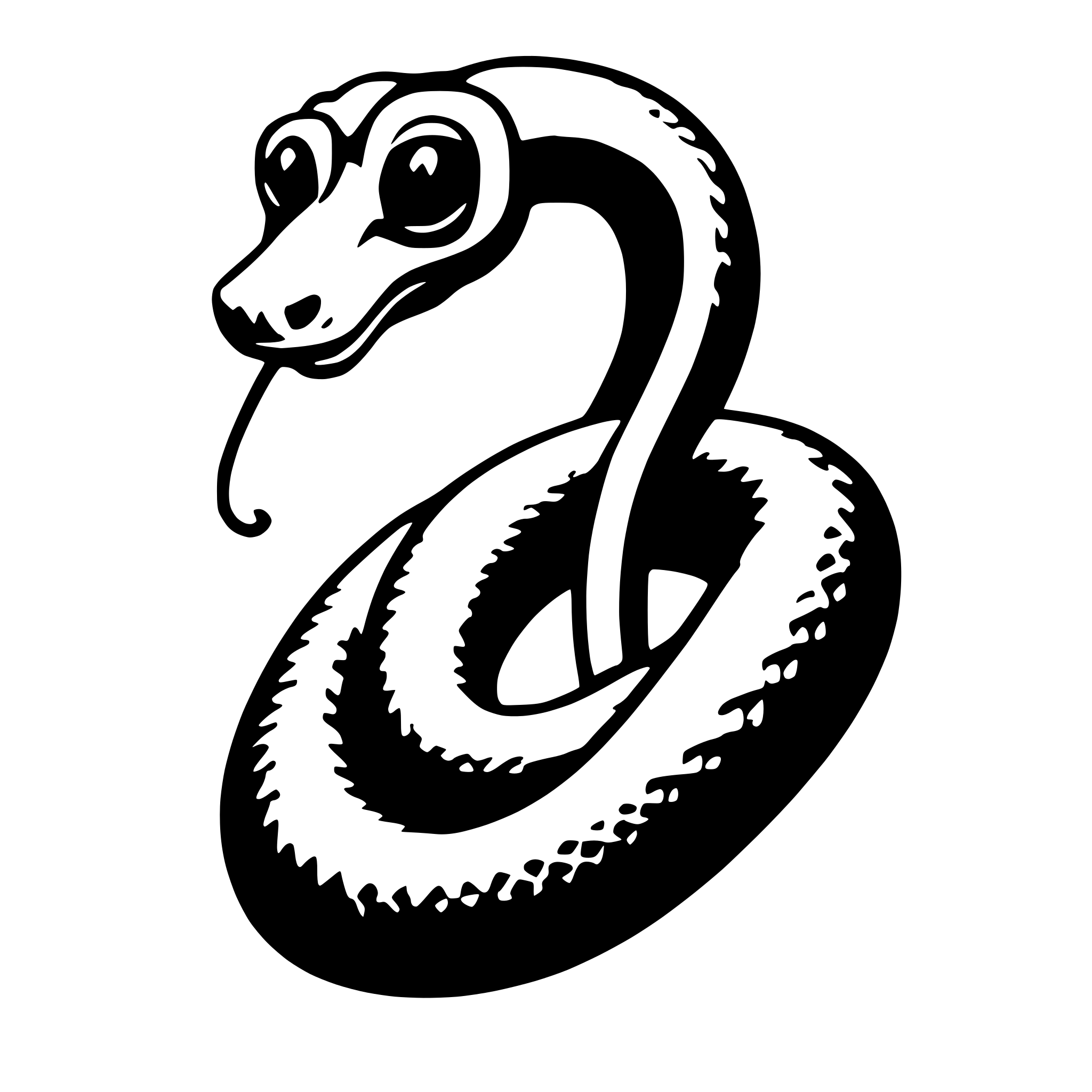 AI-generated SVG of 'snake with spectacles'
