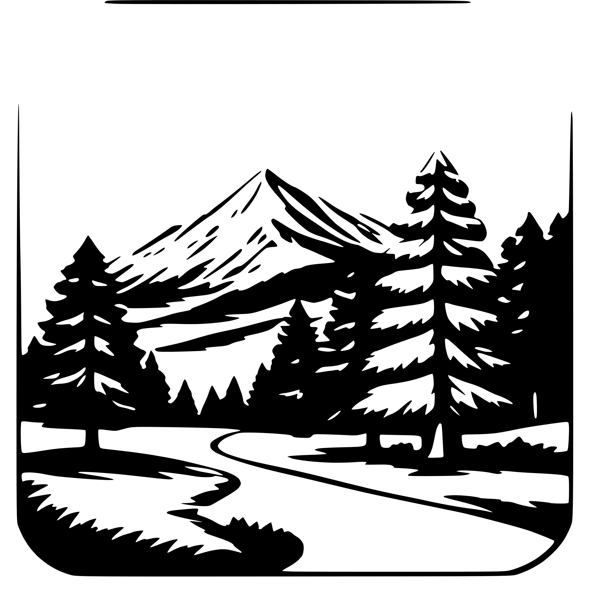 AI-generated SVG of 'pine forest and mountain'