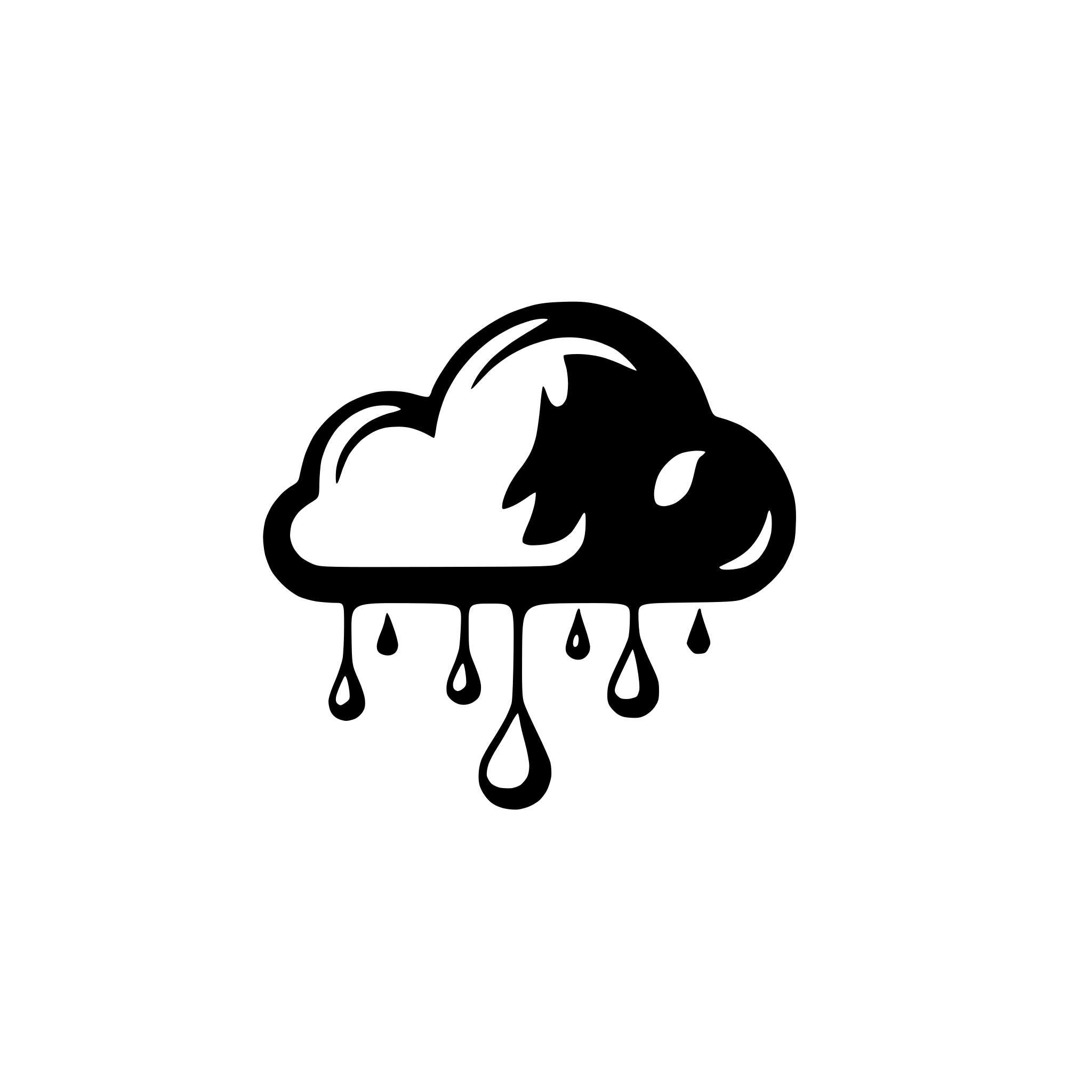 AI-generated SVG of 'abstract cloud with raindrops'