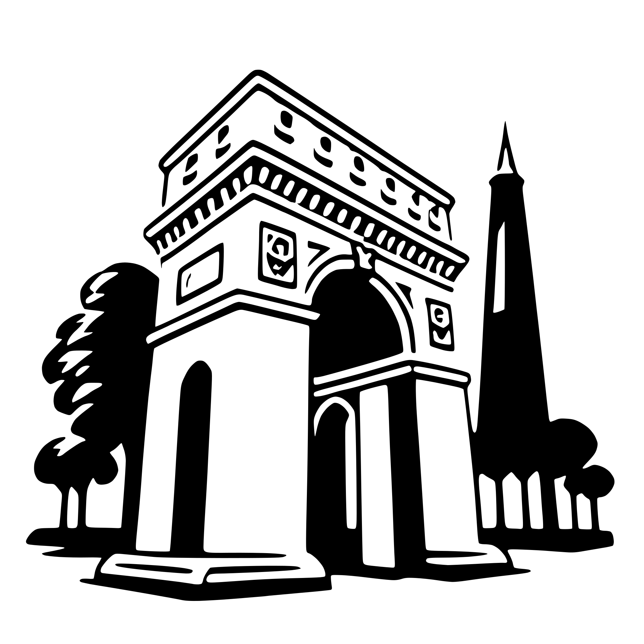 AI-generated SVG of 'arc de triomphe'