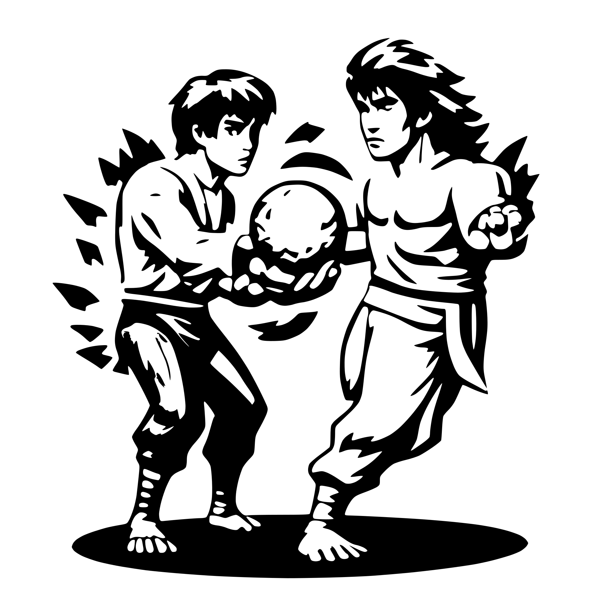 AI-generated SVG of a Ryu and Ken Fireballs