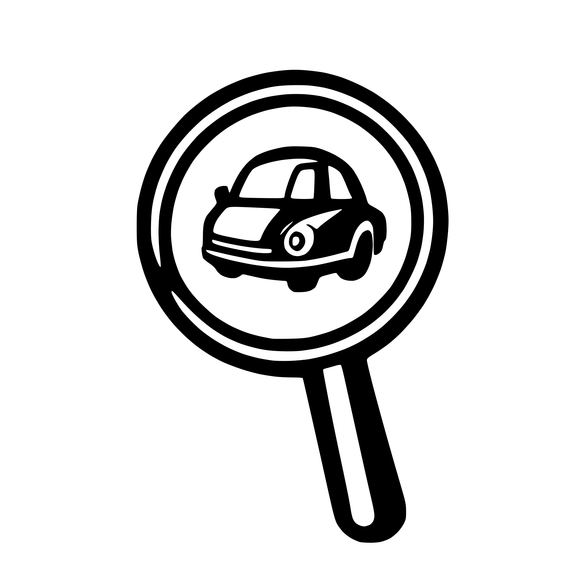 AI-generated SVG of 'Design a modern SVG icon with a car silhouette and a magnifying glass showing a zero or dashed lines to represent 'no results found.' Use clean lines, soft curves, neutral gray tones, and a friendly touch like a smiley face or 'Try again!' message.'