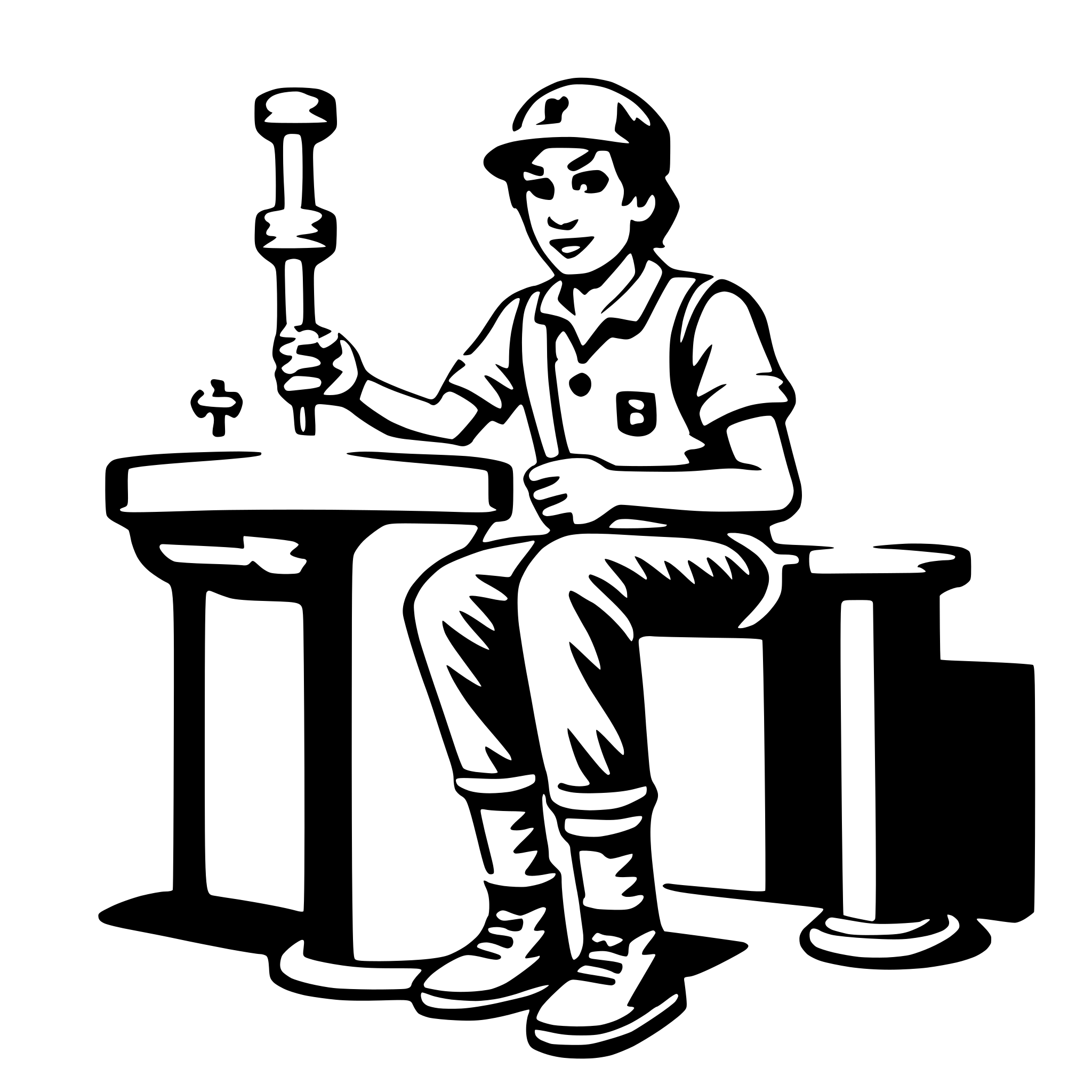 AI-generated SVG of a plumber