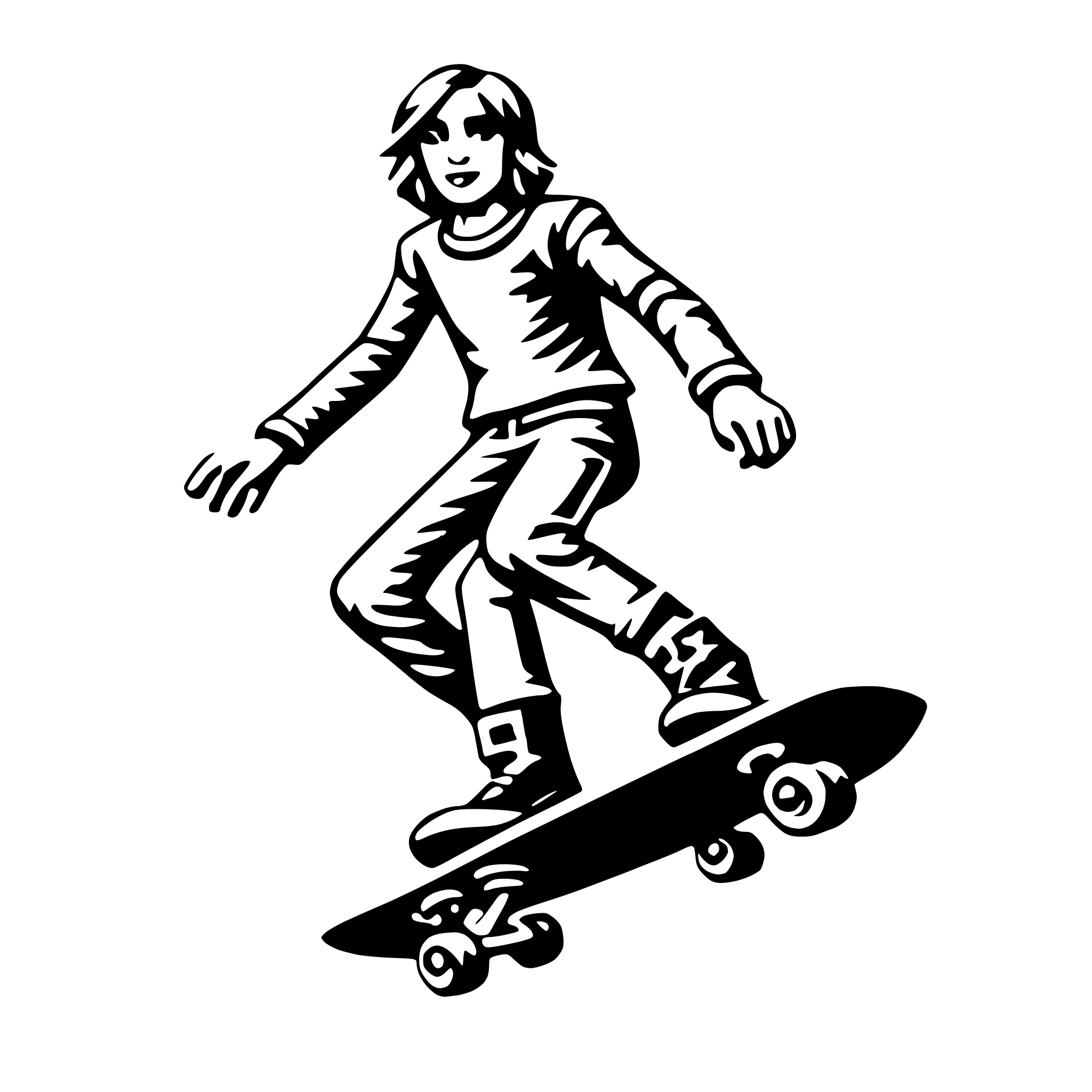 AI-generated SVG of a skateboarding tricks