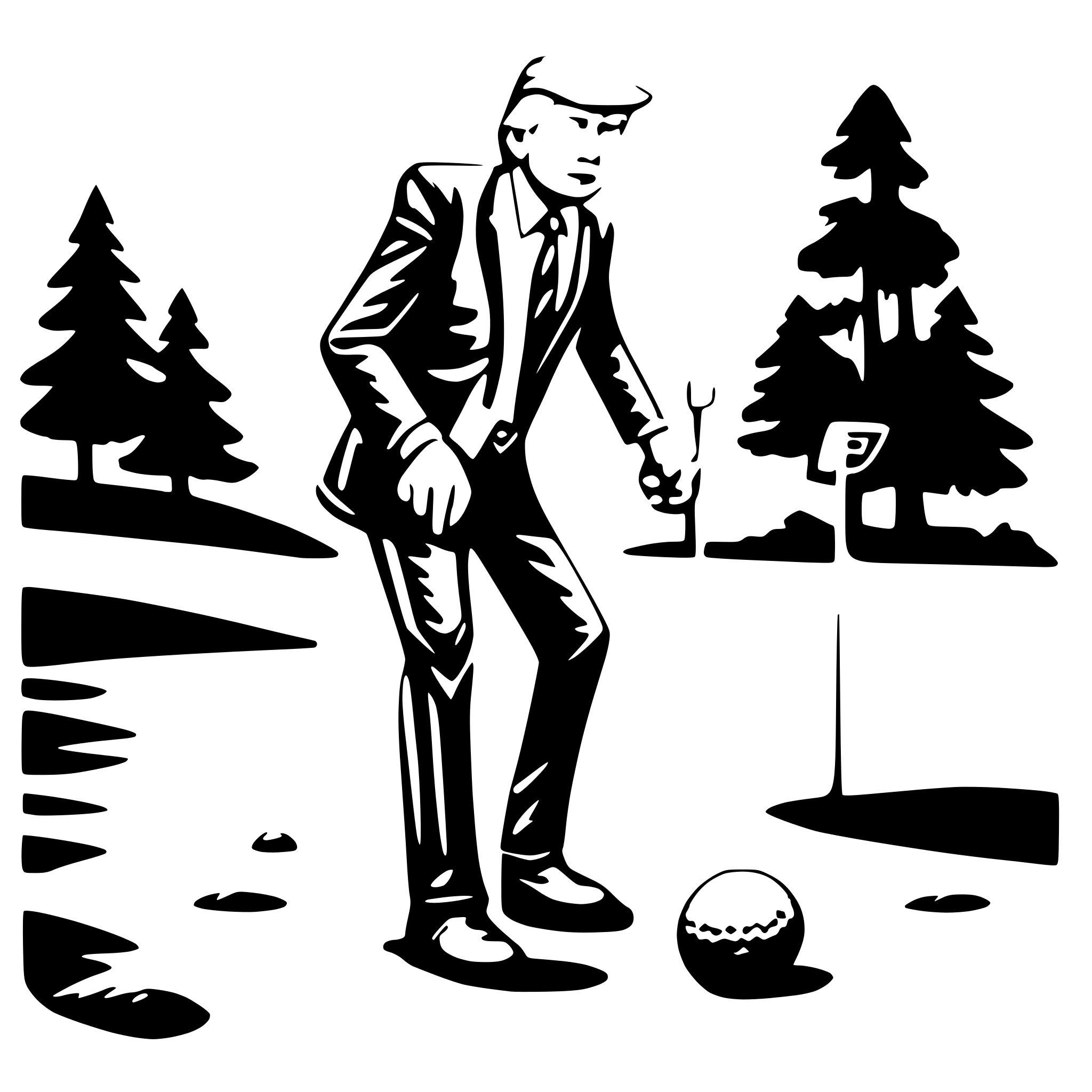 AI-generated SVG of 'donald trump disc golfing'