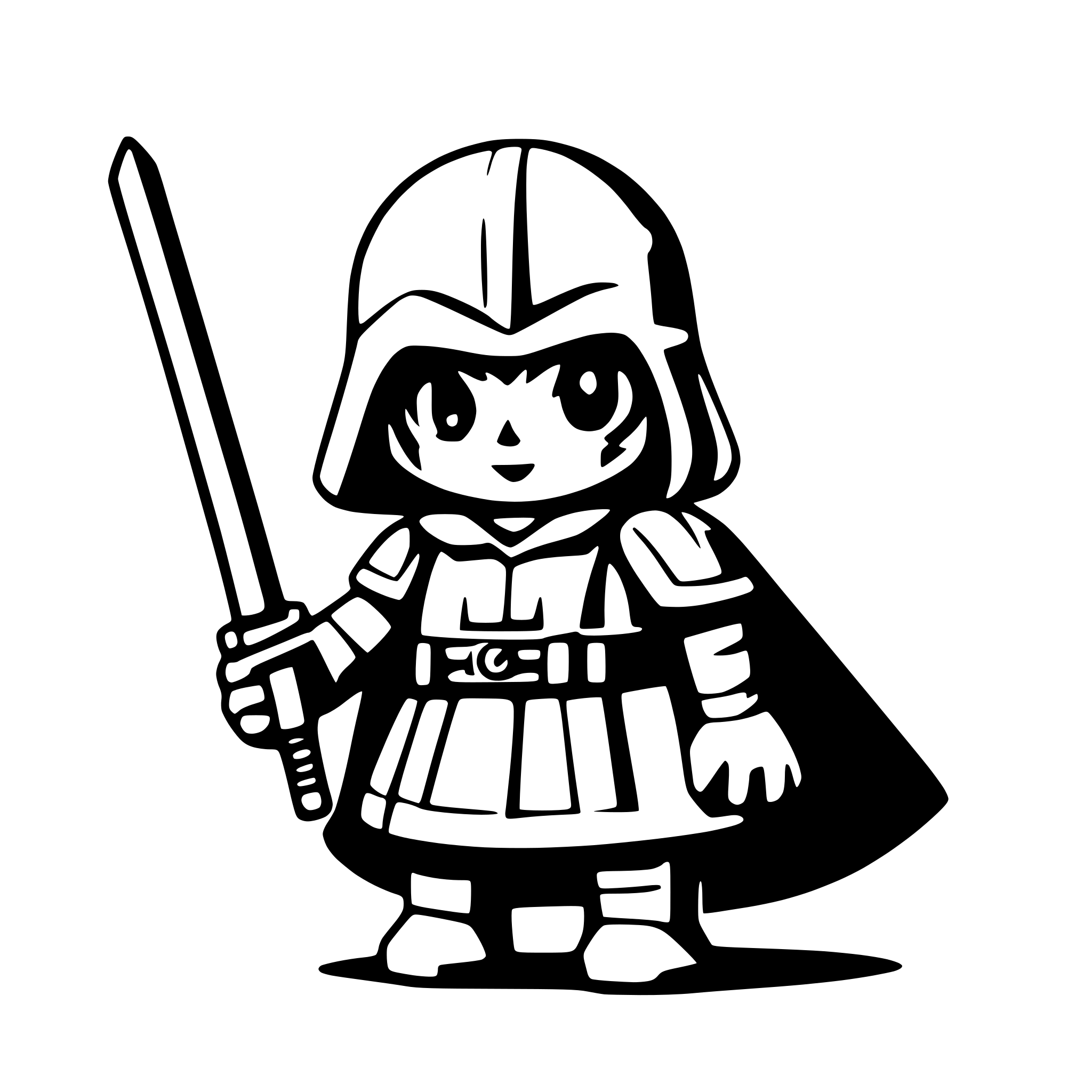 AI-generated SVG of 'hello Kitty is darth vader'