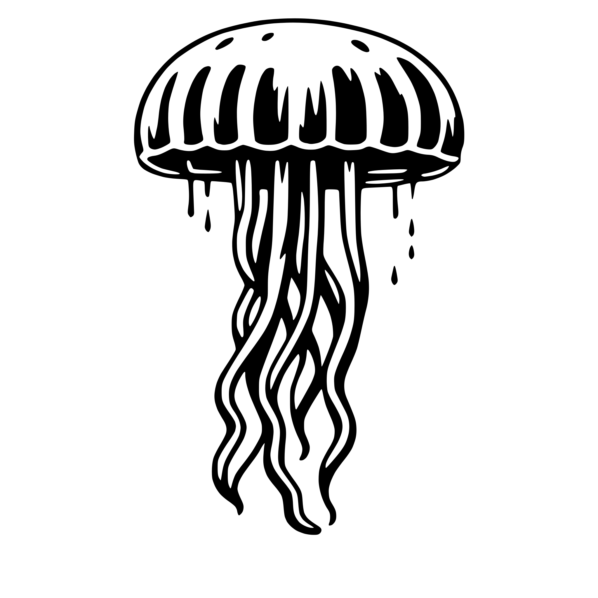 AI-generated SVG of a jellyfish floating