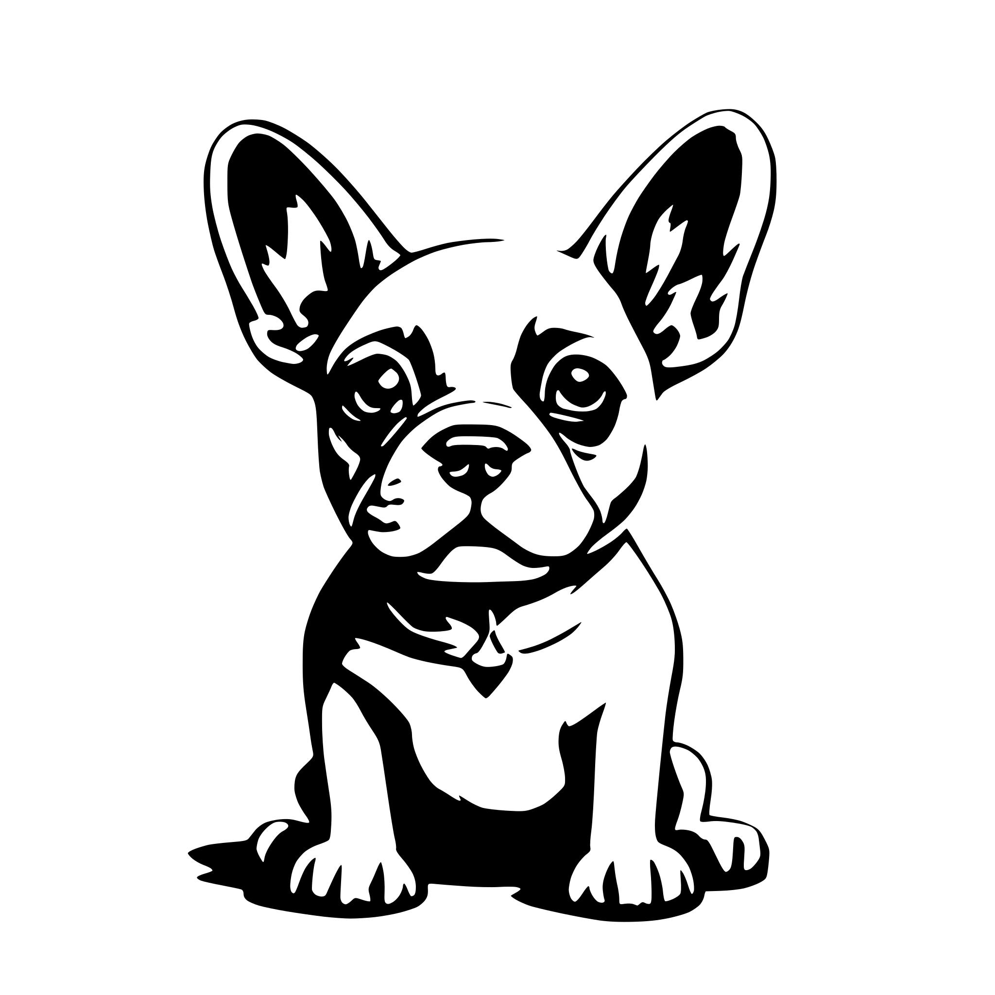 AI-generated SVG of a french bulldog, puppy
