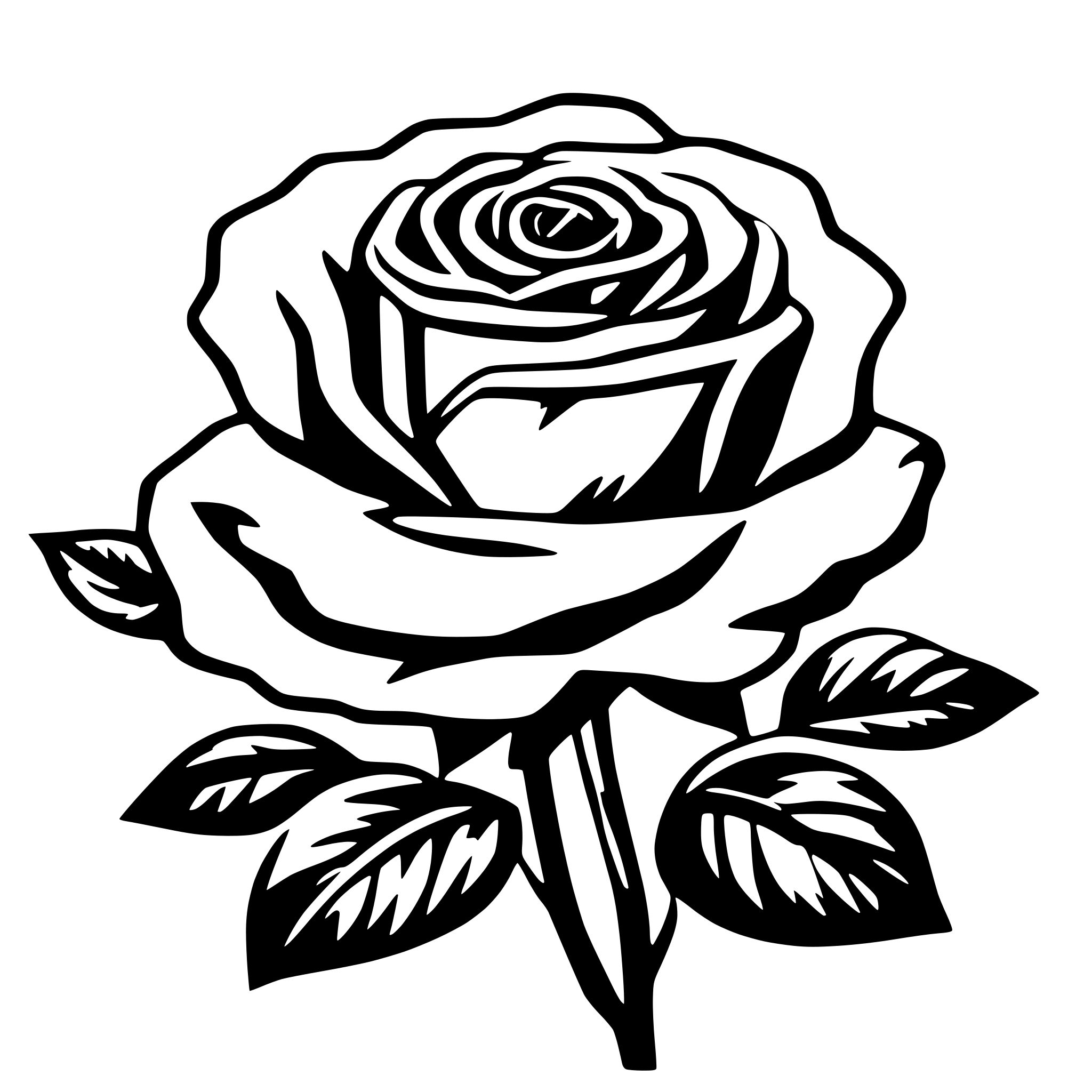 AI-generated SVG of 'Red and white rose flower'