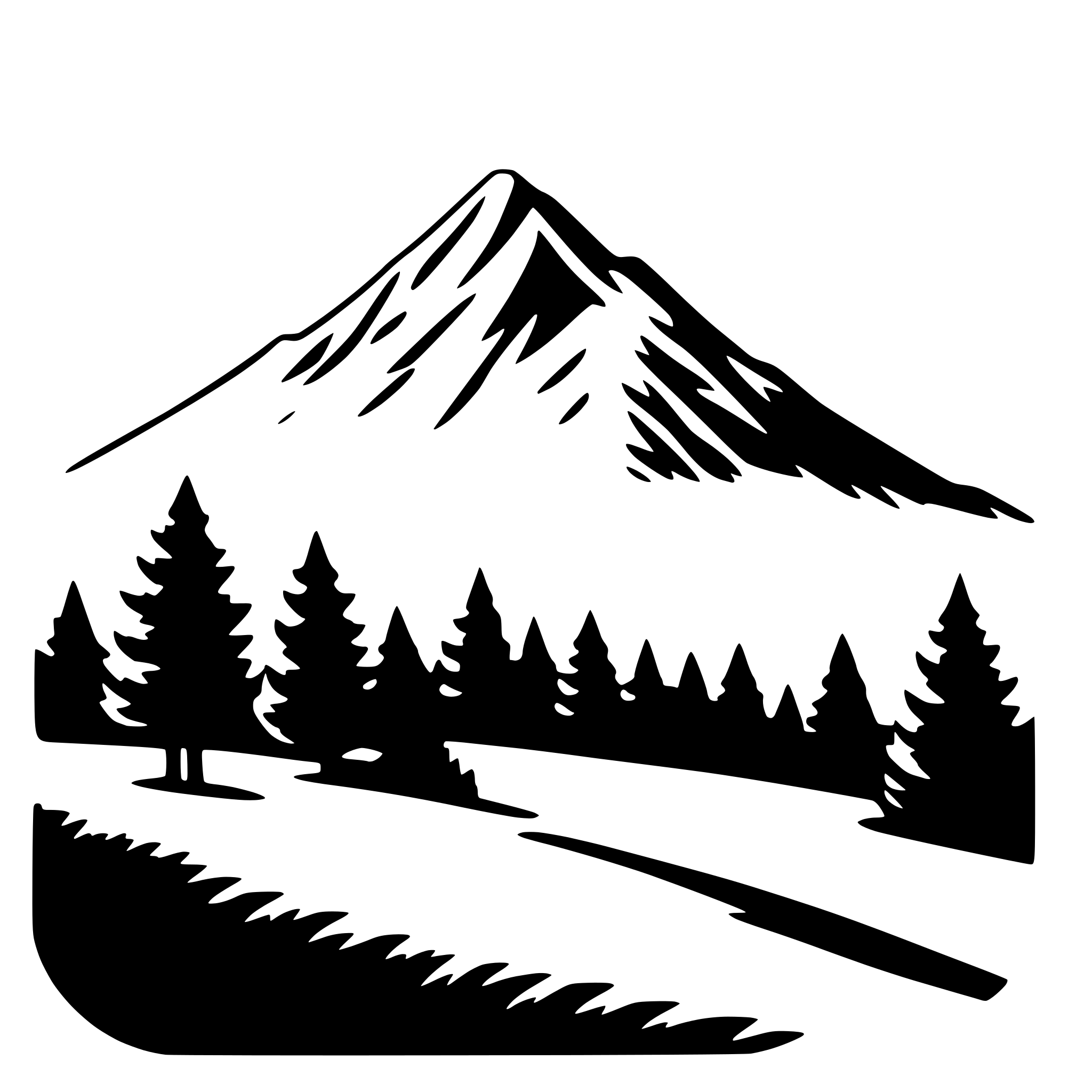 AI-generated SVG of 'mountain scenery'