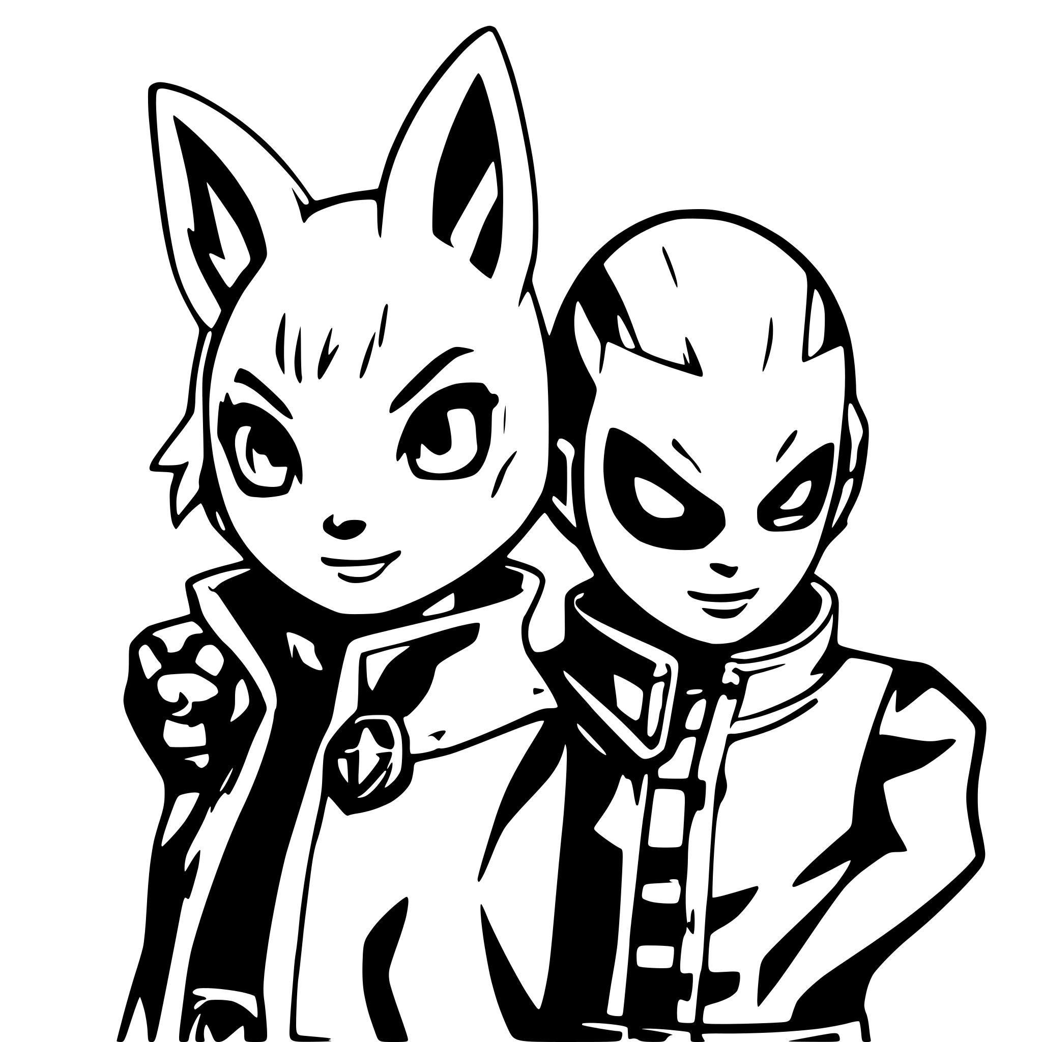 AI-generated SVG of a dogpool and deadpool high detail