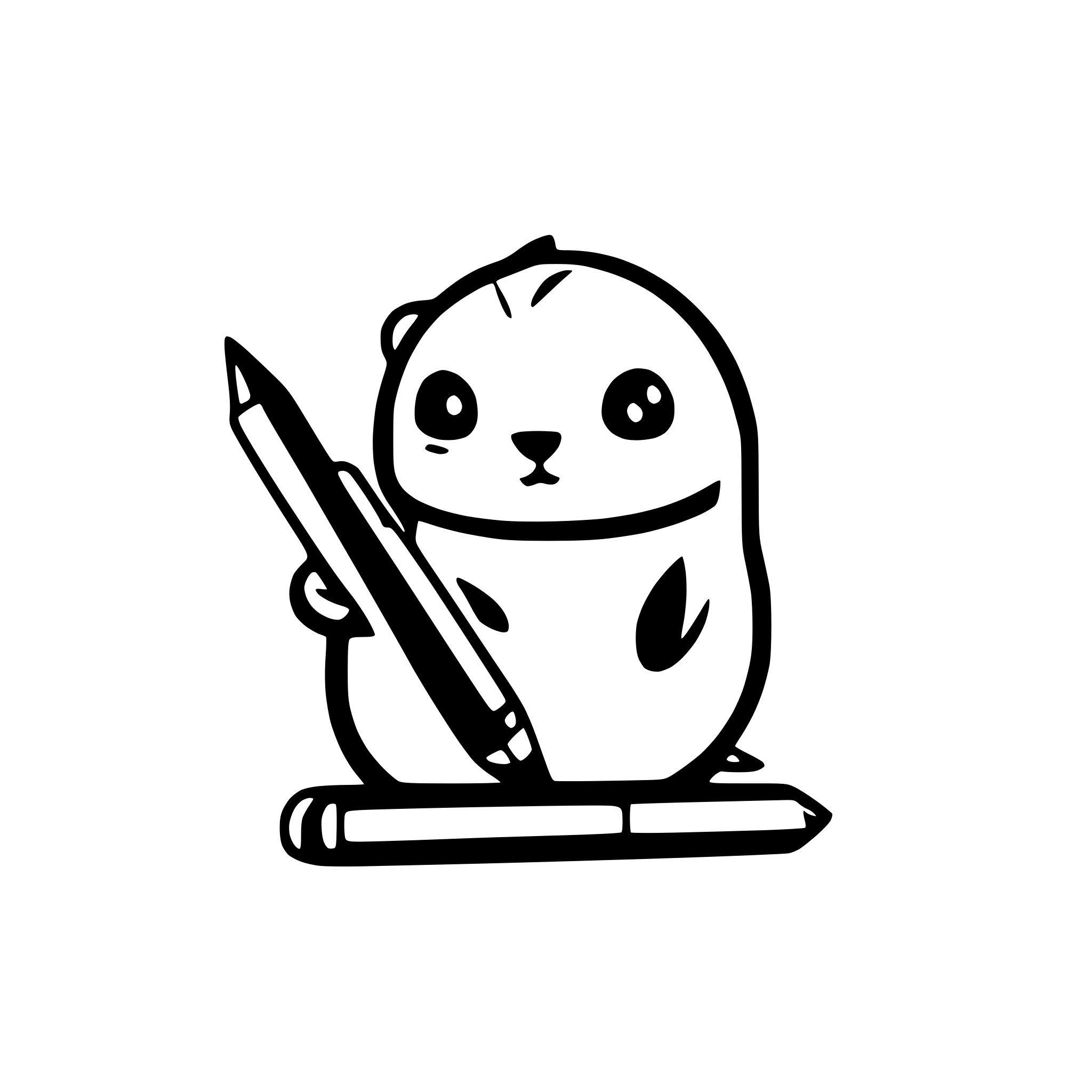 AI-generated SVG of a seal holding a pen