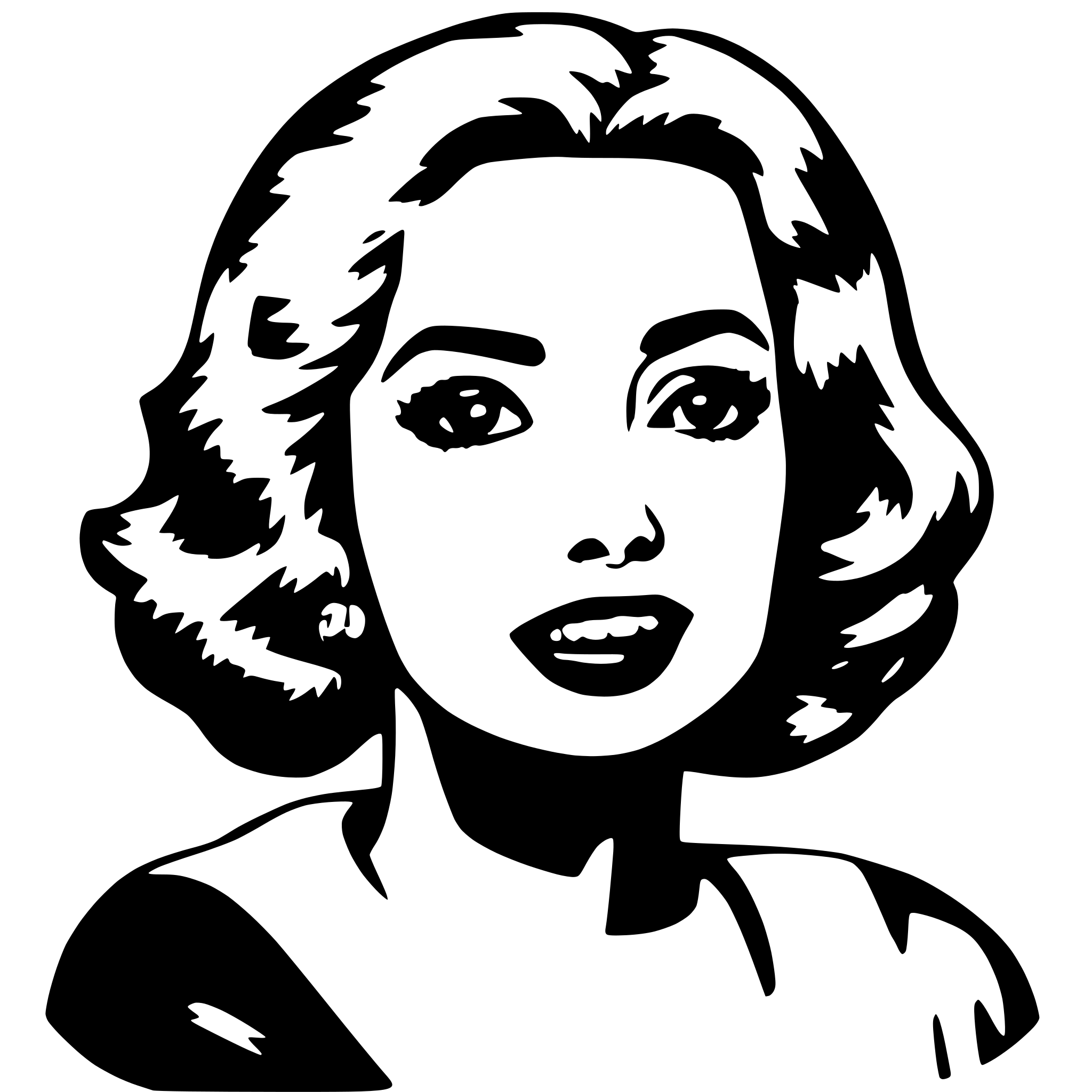 AI-generated SVG of 'pop art woman speaking'