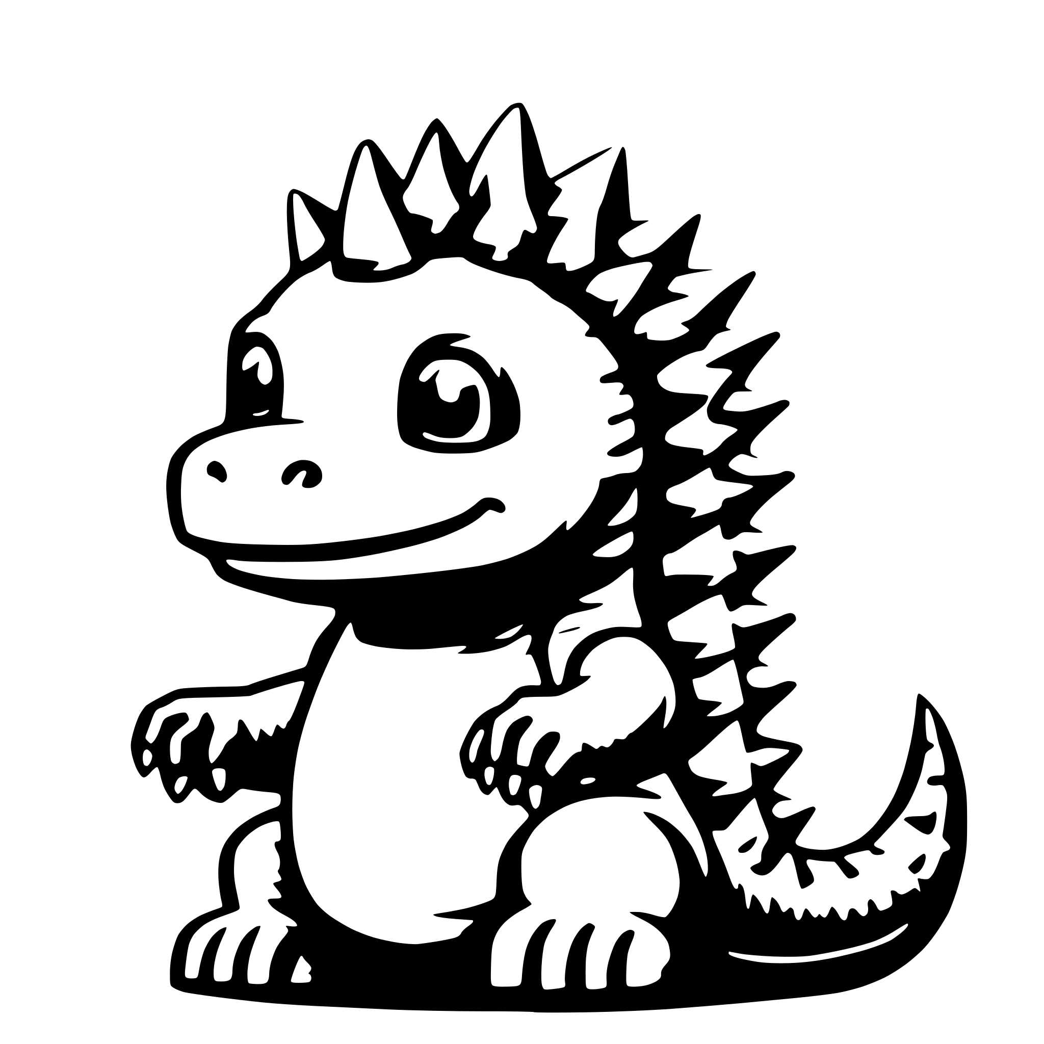 AI-generated SVG of 'cute baby godzilla'