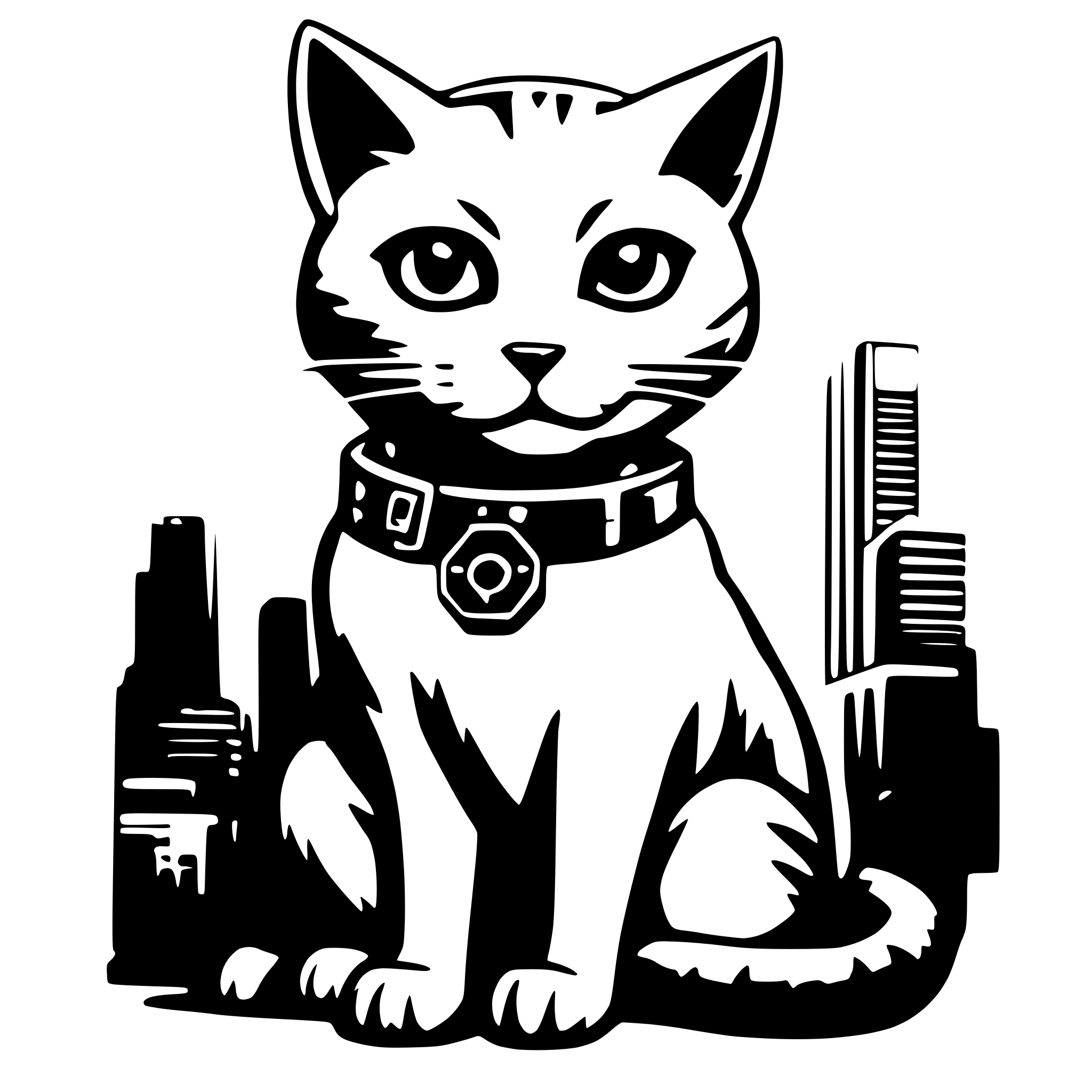 AI-generated SVG of 'cat cyberpunk'