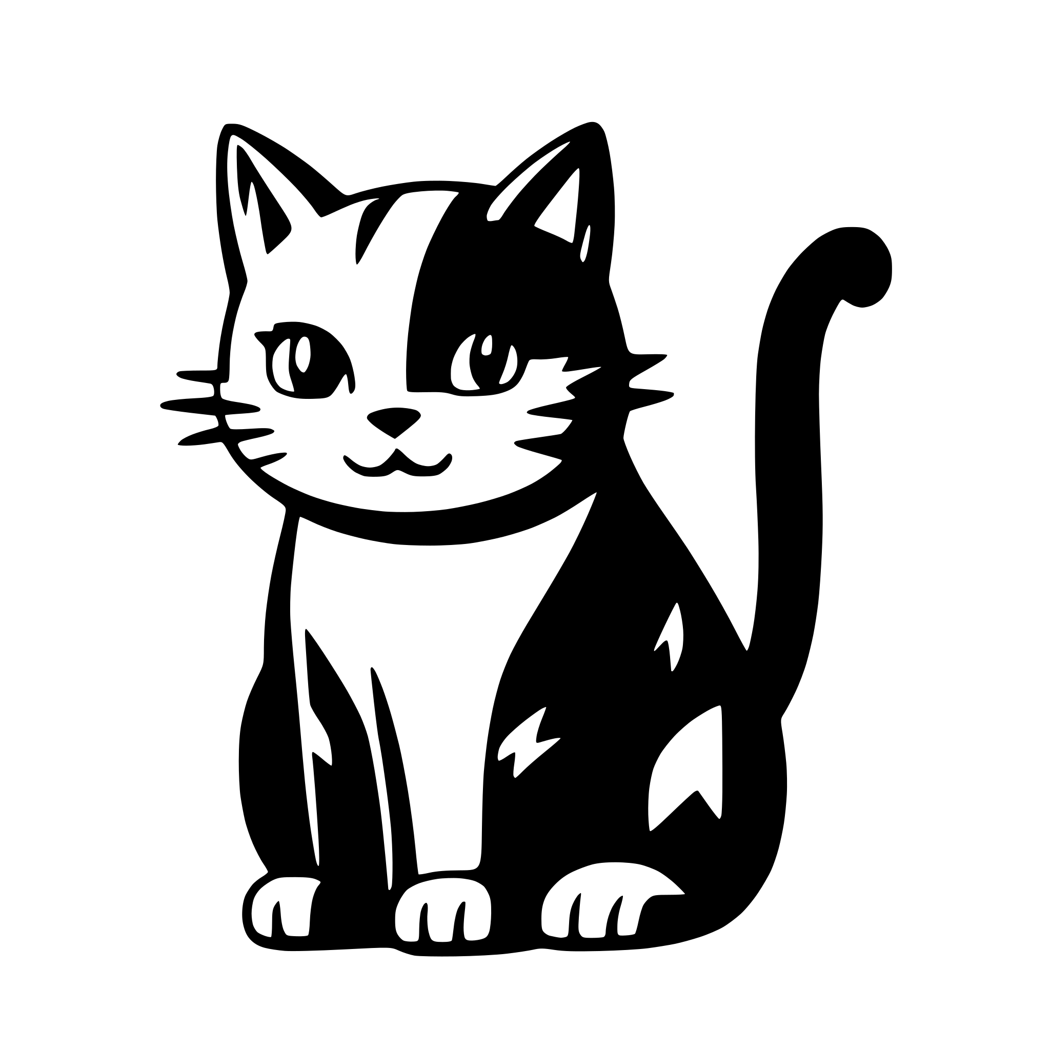AI-generated SVG of a generate 100 svg files of cat silhotte