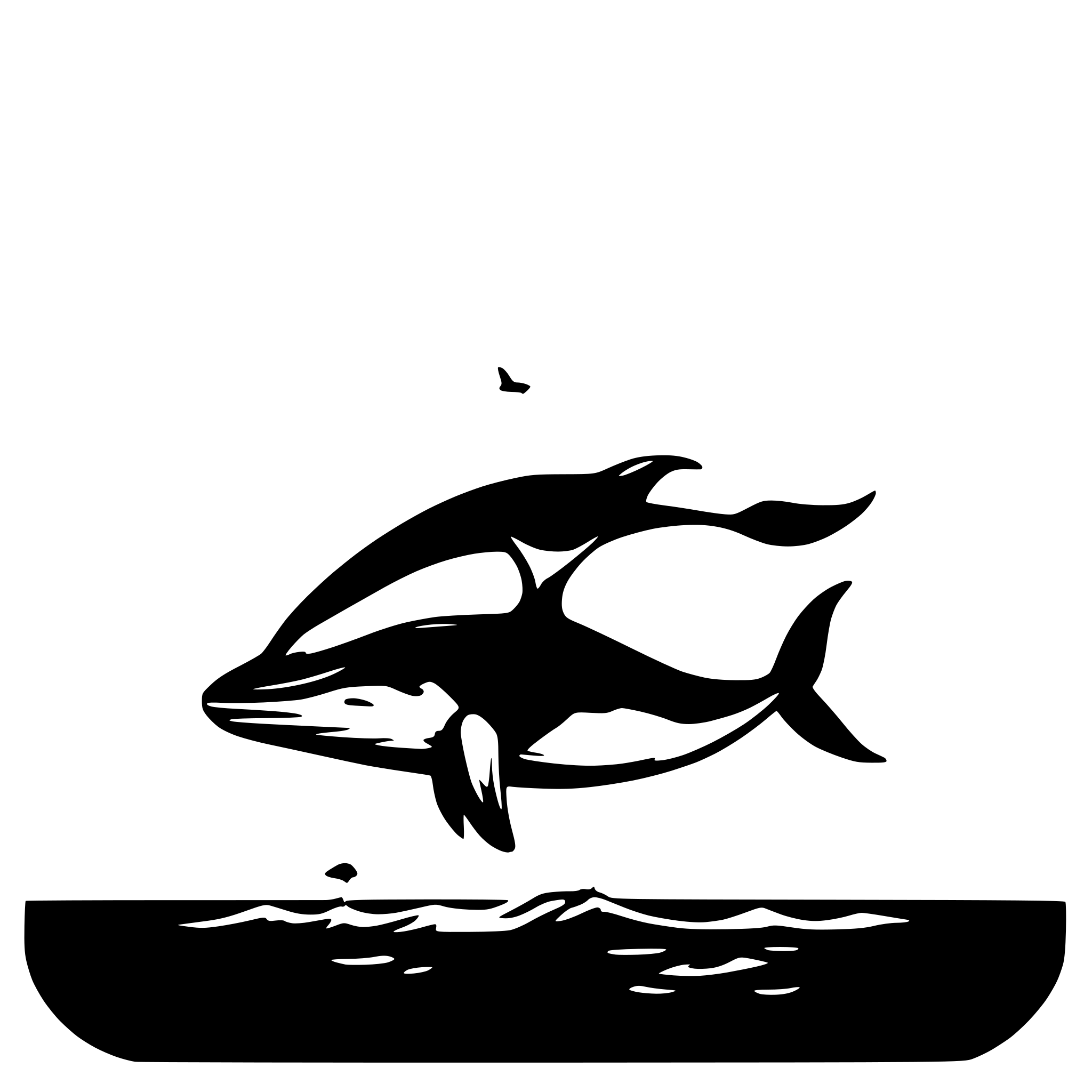 AI-generated SVG of a simple minimalist whale drawn with trace