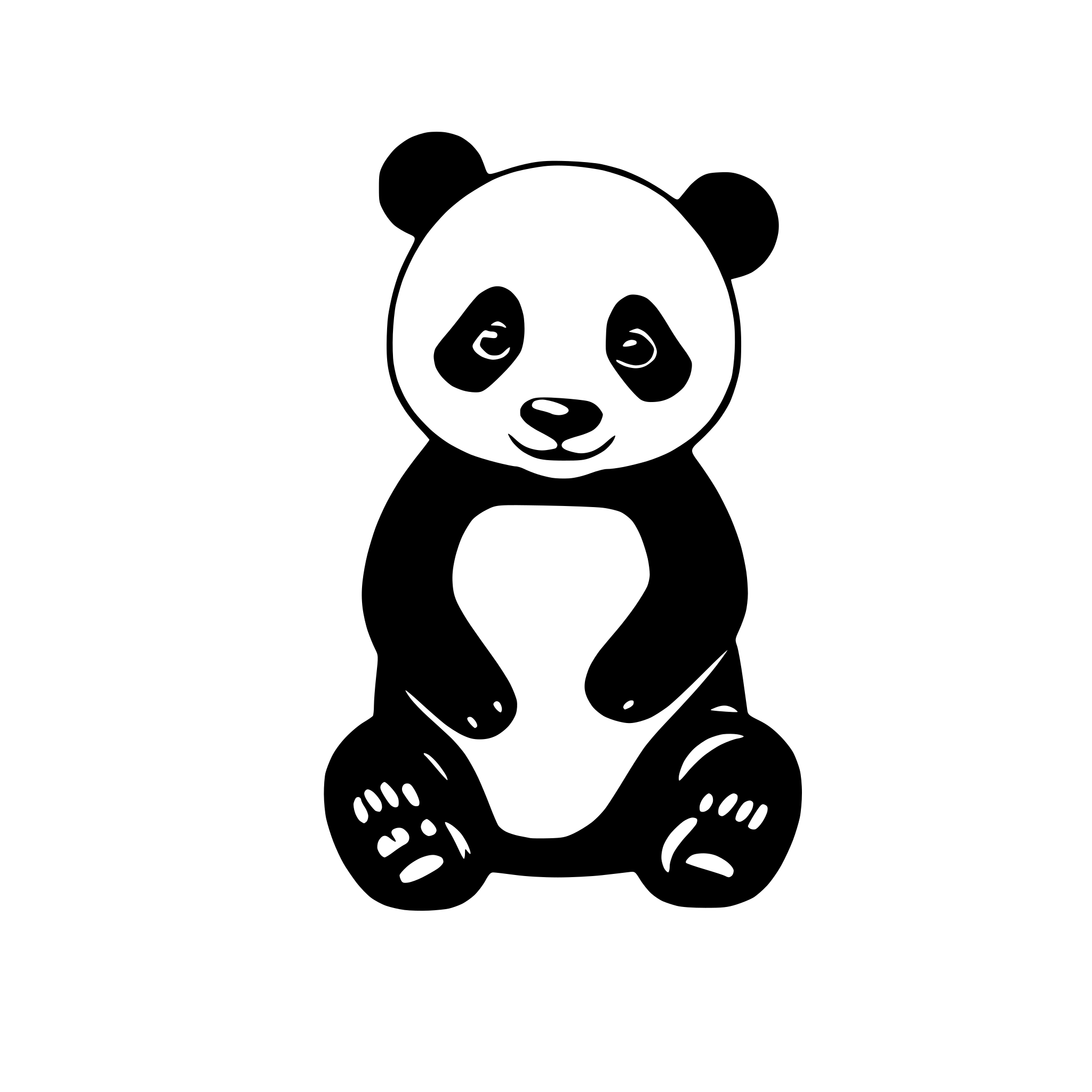 AI-generated SVG of a create a simple and cute panda with only black and white AI-generated SVG of a create a simple and cute panda with only black and white