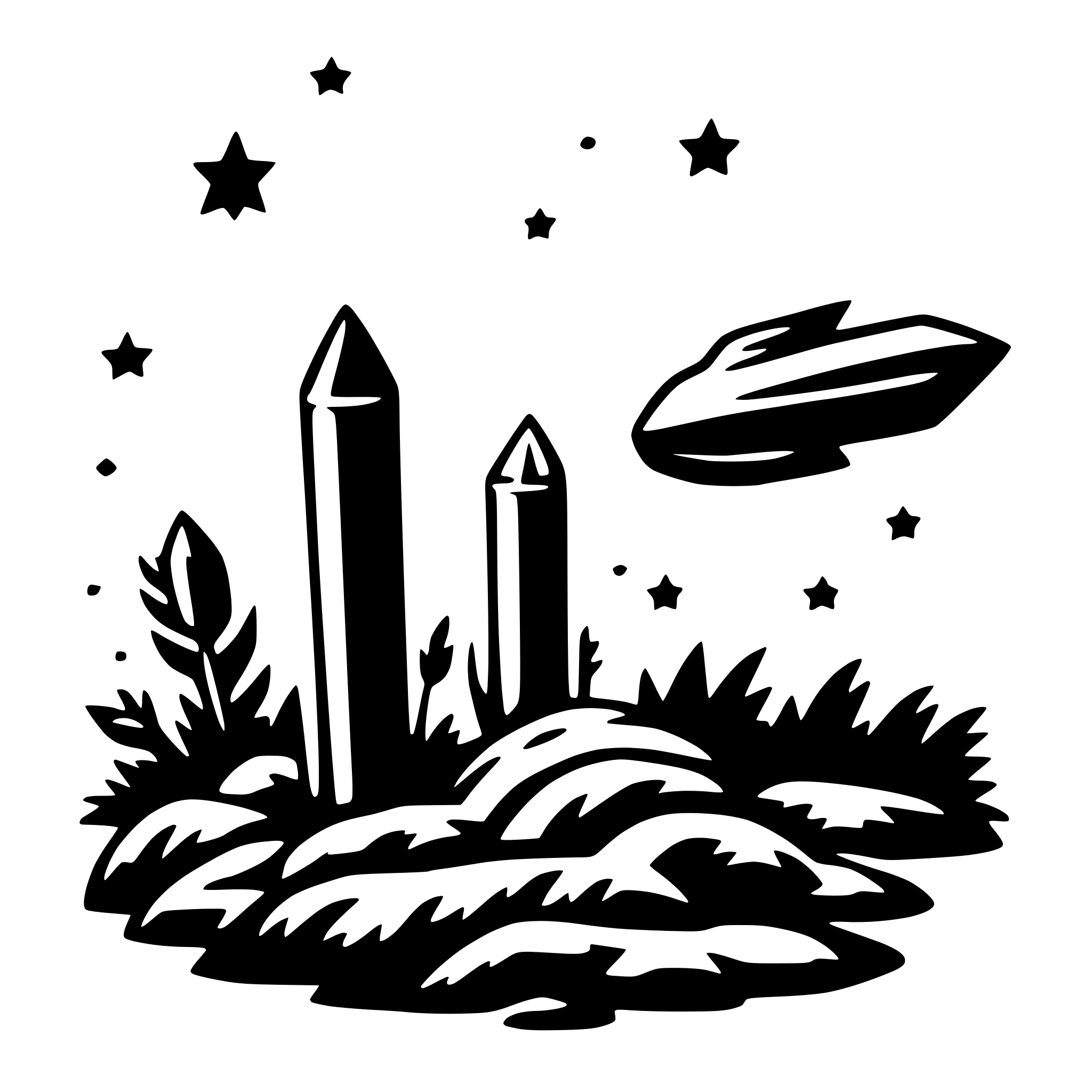 AI-generated SVG of 'comet and stars'