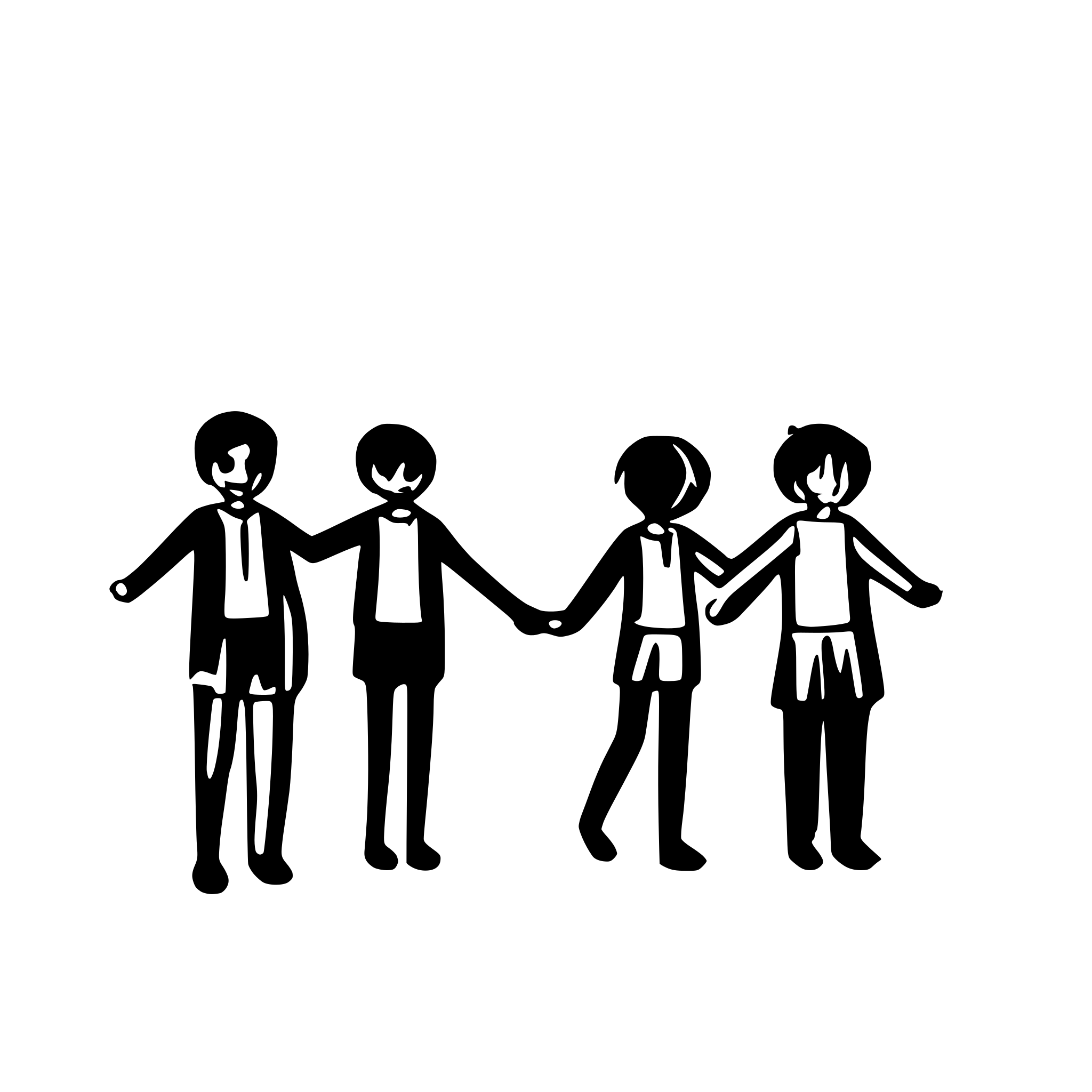 AI-generated SVG of a boys forming a line and holding hands