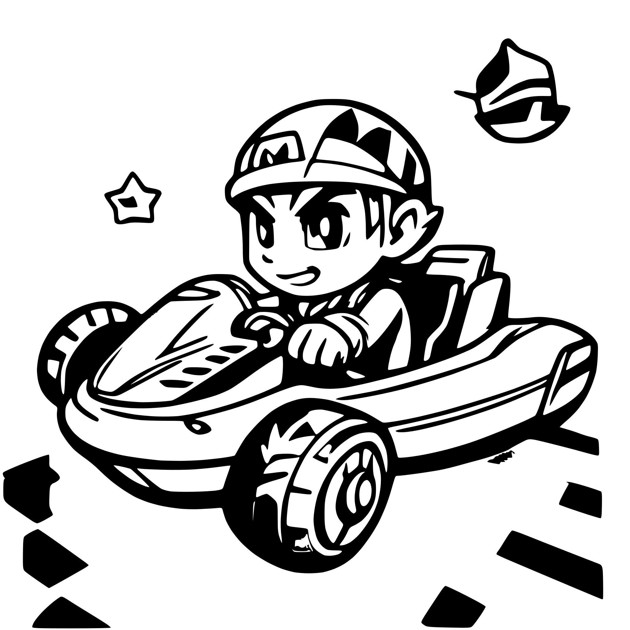 AI-generated SVG of a mario racing a seadoo fast in the style of mariokart game