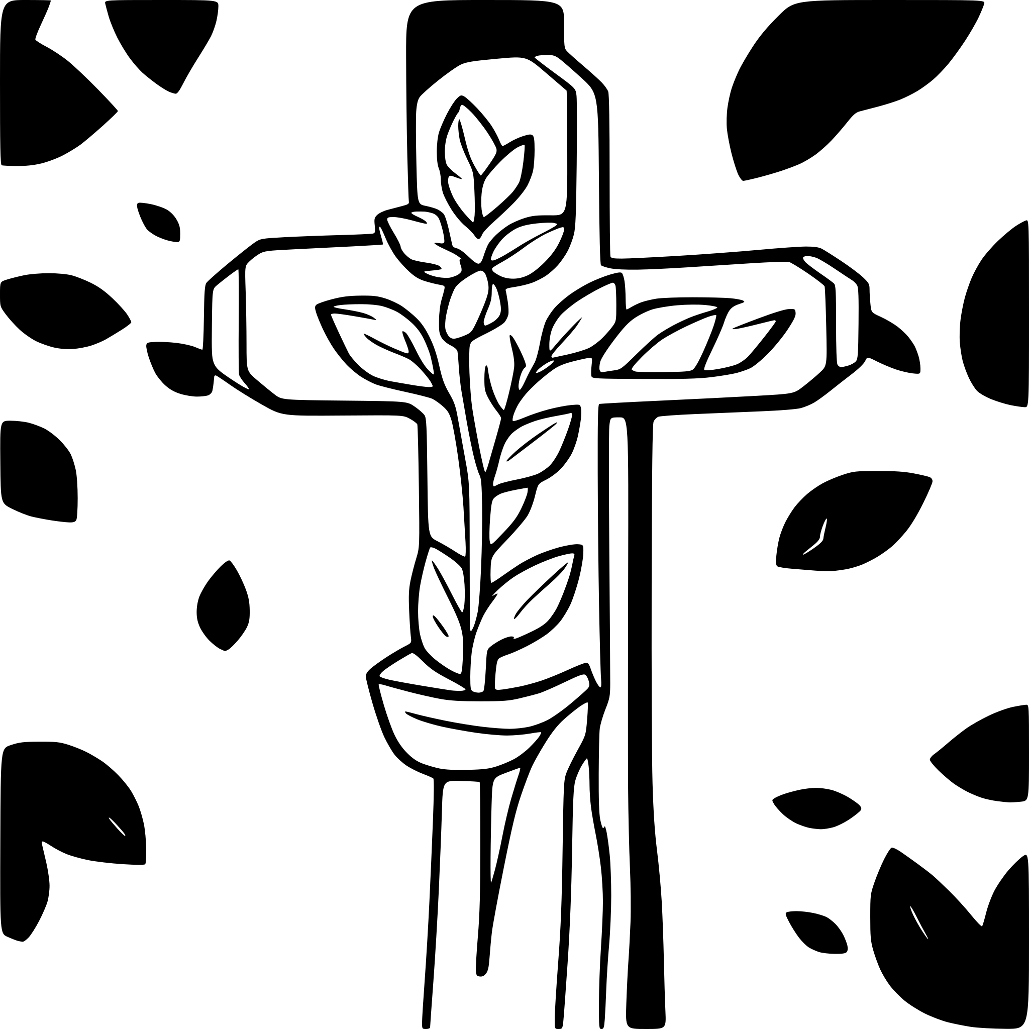 AI-generated SVG of a cross with flowers