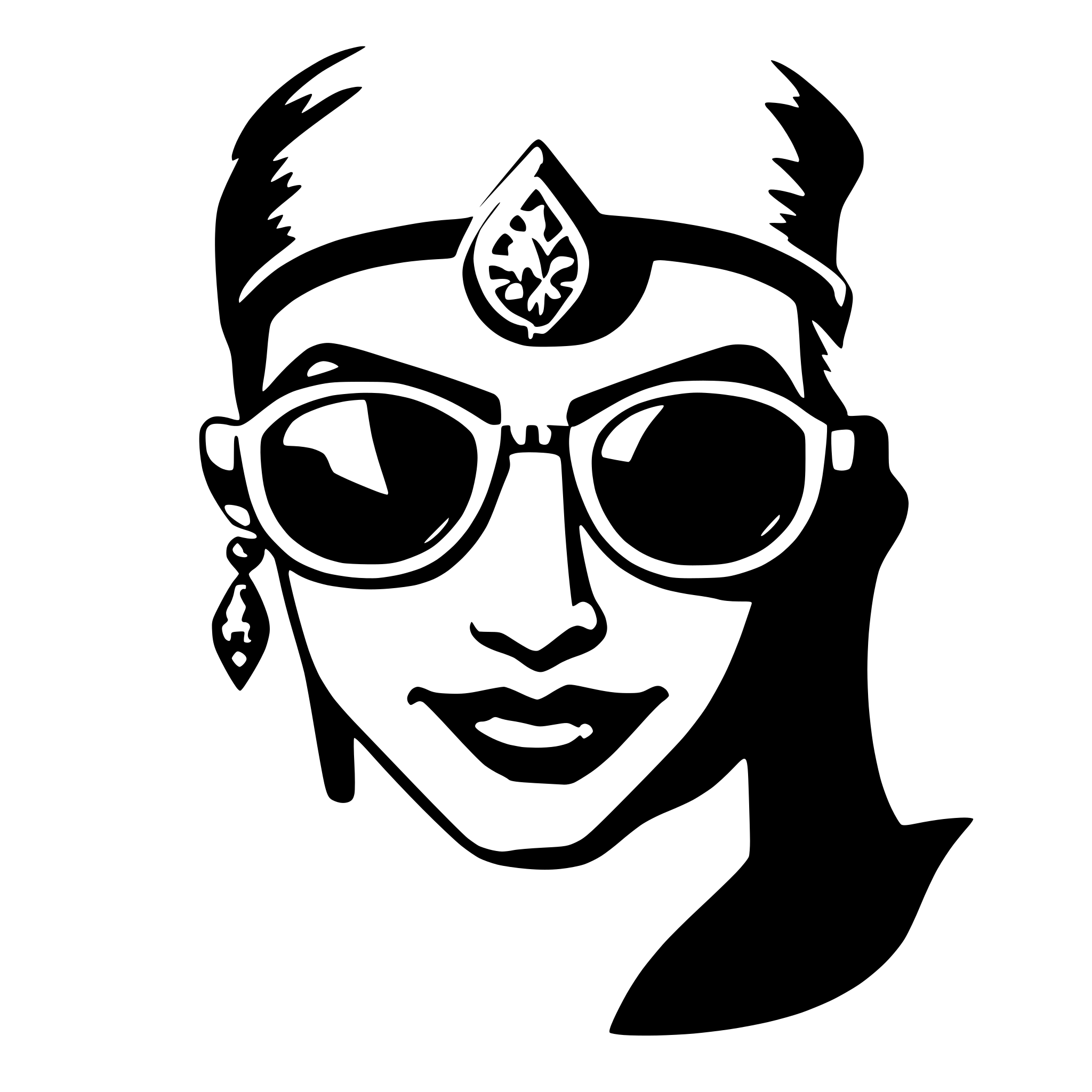 AI-generated SVG of 'genie wearing sunglasses'