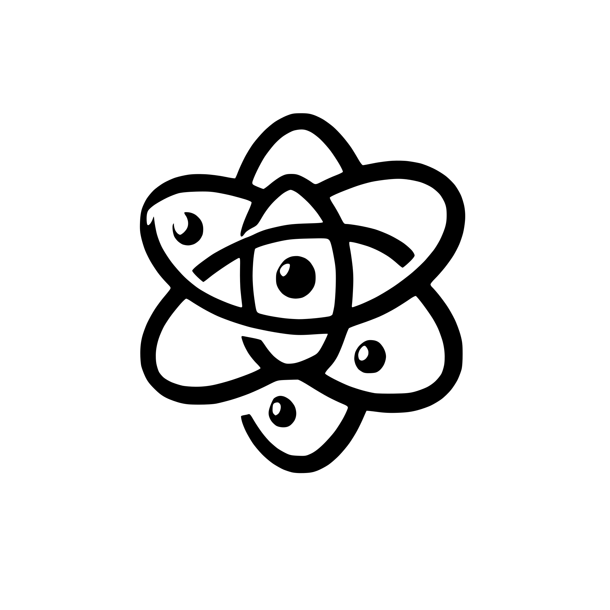 AI-generated SVG of a simple atom