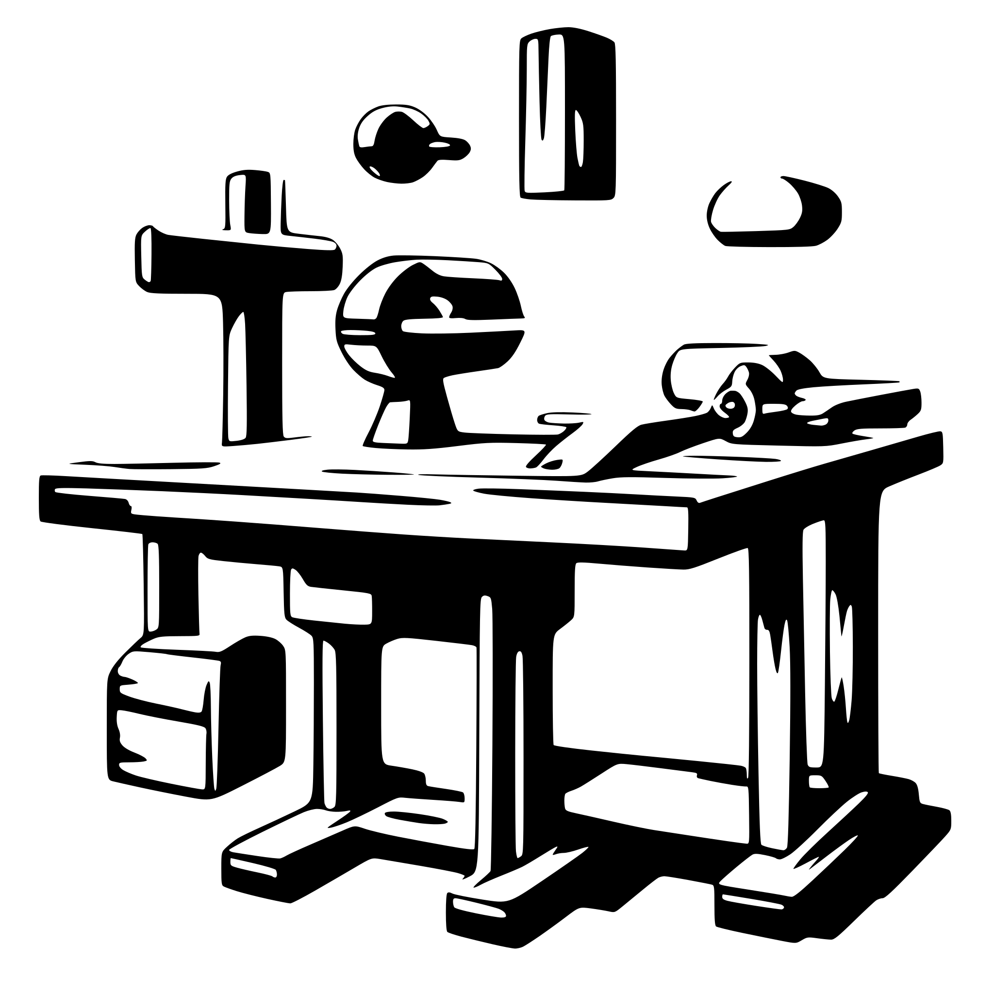 AI-generated SVG of a woodshop