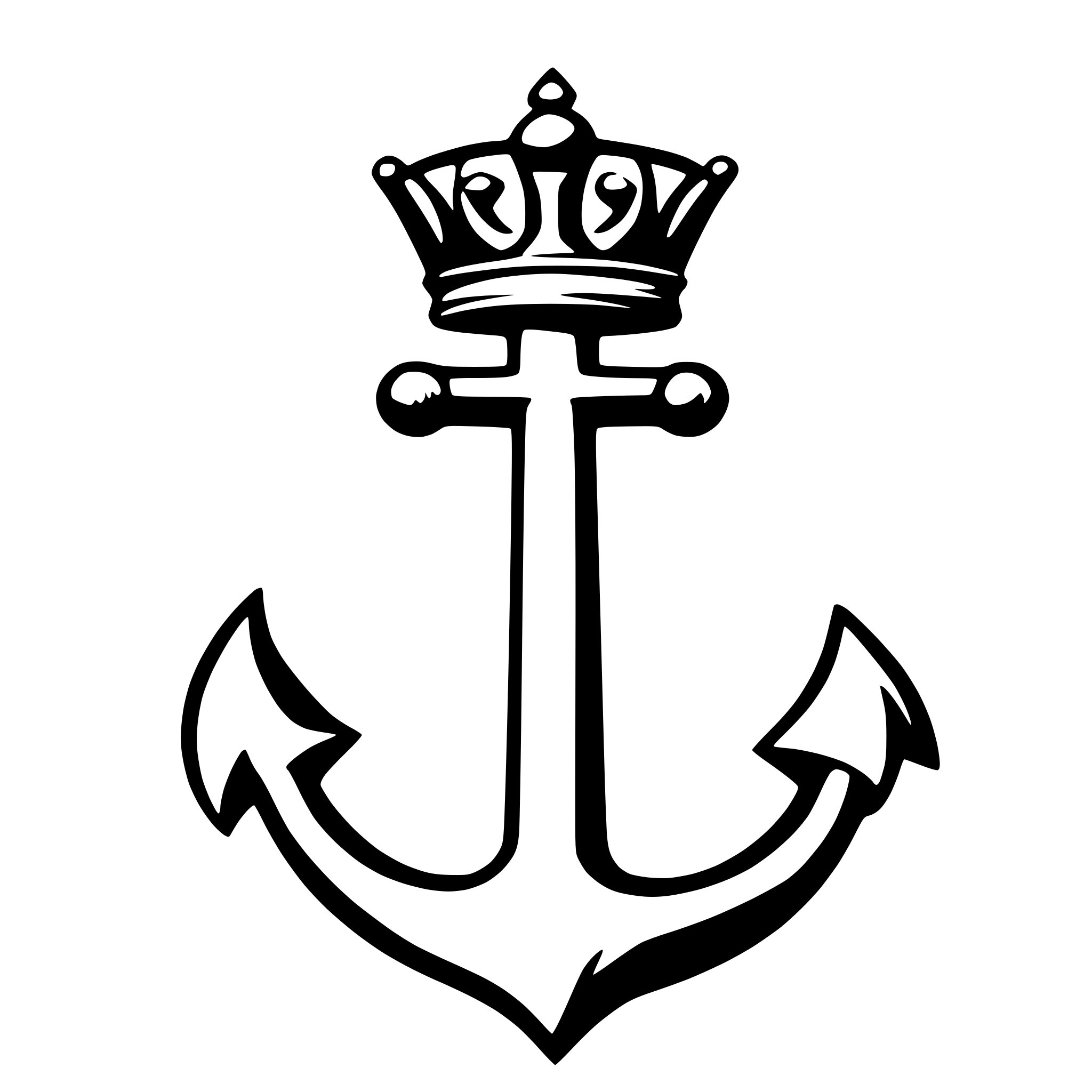 AI-generated SVG of a simple, rhinestone tiara with anchor,